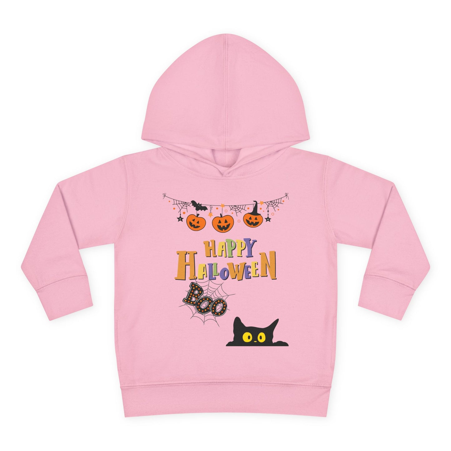 Toddler Black Cat & Pumpkin Patch Fleece Hoodie