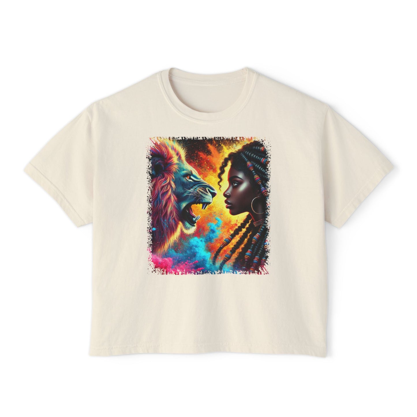 PERSONALIZE The Girl Who Roared in Silence Oversized Boxy Fit Graphic T-shirt