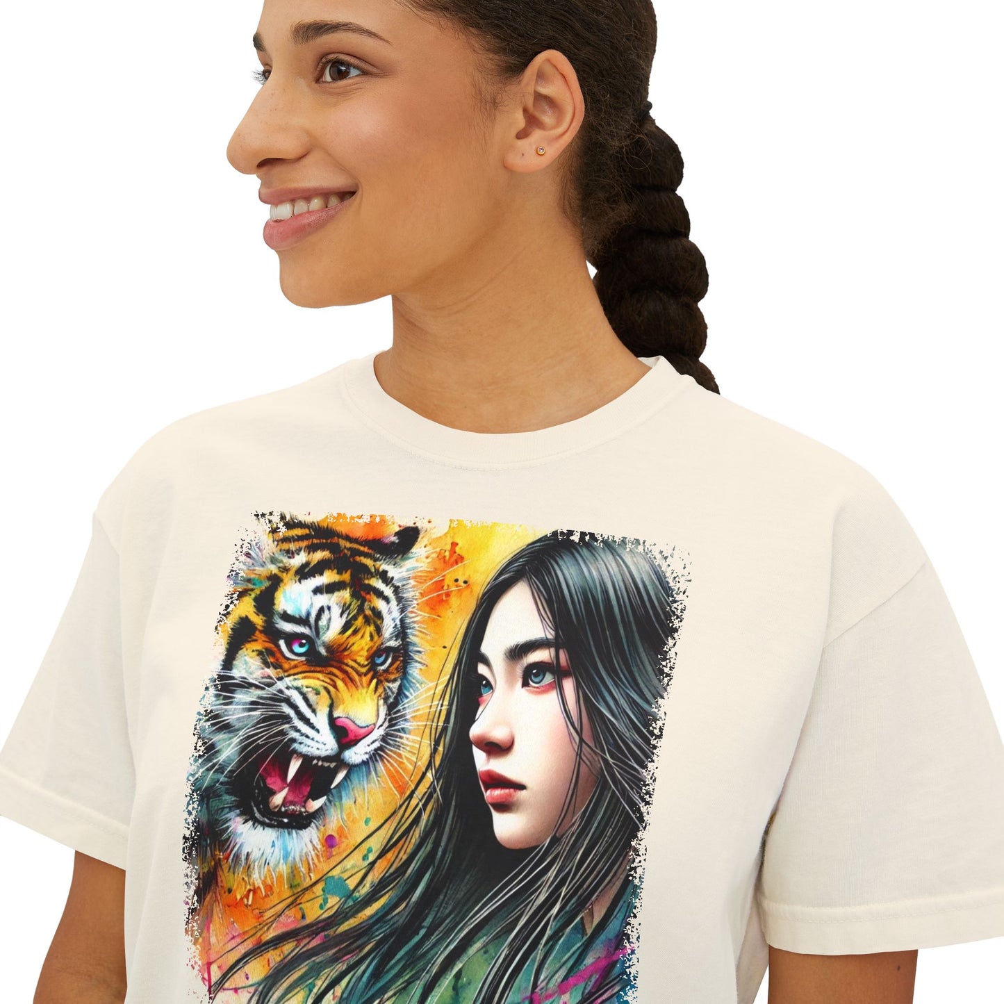 PERSONALIZE Unshaken by Stripes - Oversized Boxy Fit Graphic T-shirt