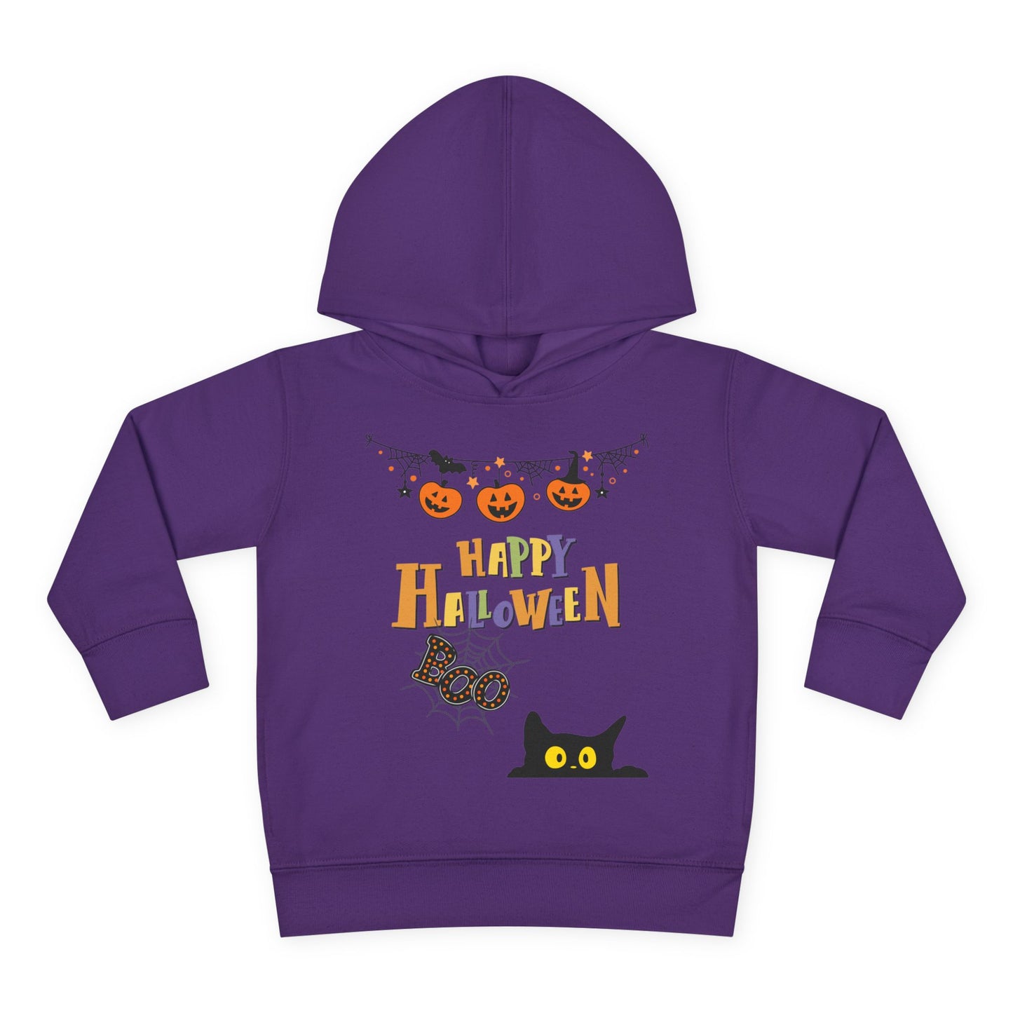 Toddler Black Cat & Pumpkin Patch Fleece Hoodie
