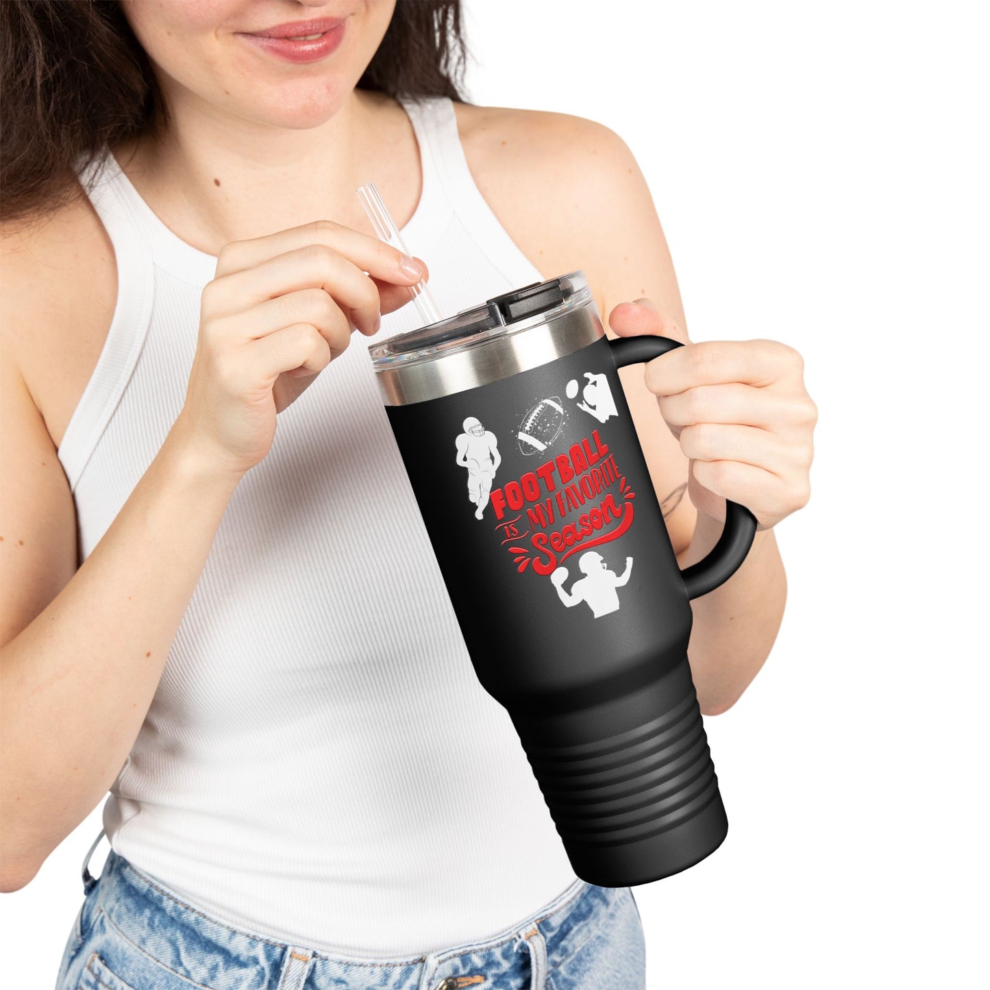 Football Season Touchdown Sporty Insulated Travel Mug, 40oz