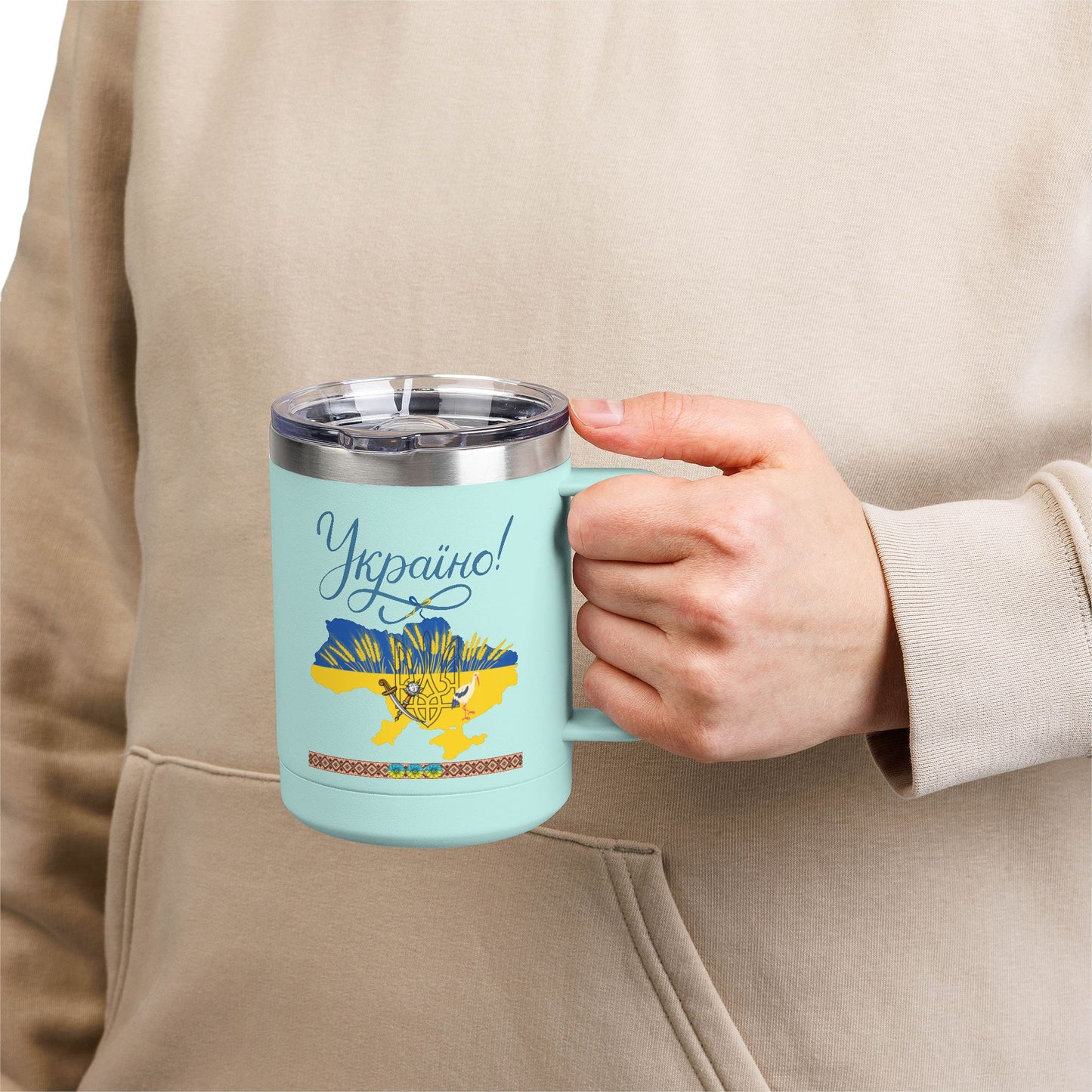 Ukrainian Kozak Mug Tumbler, 15oz