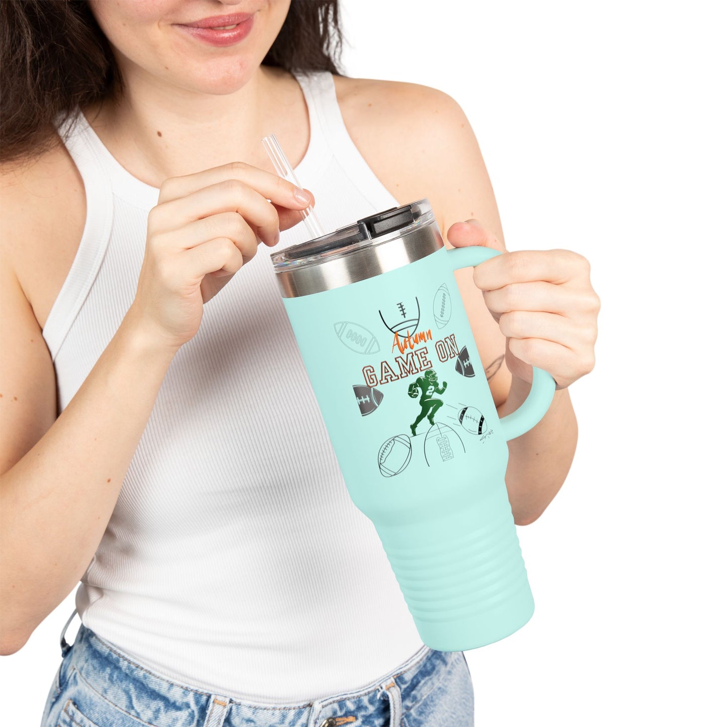Game On Football Season Sporty Insulated Travel Mug, 40oz