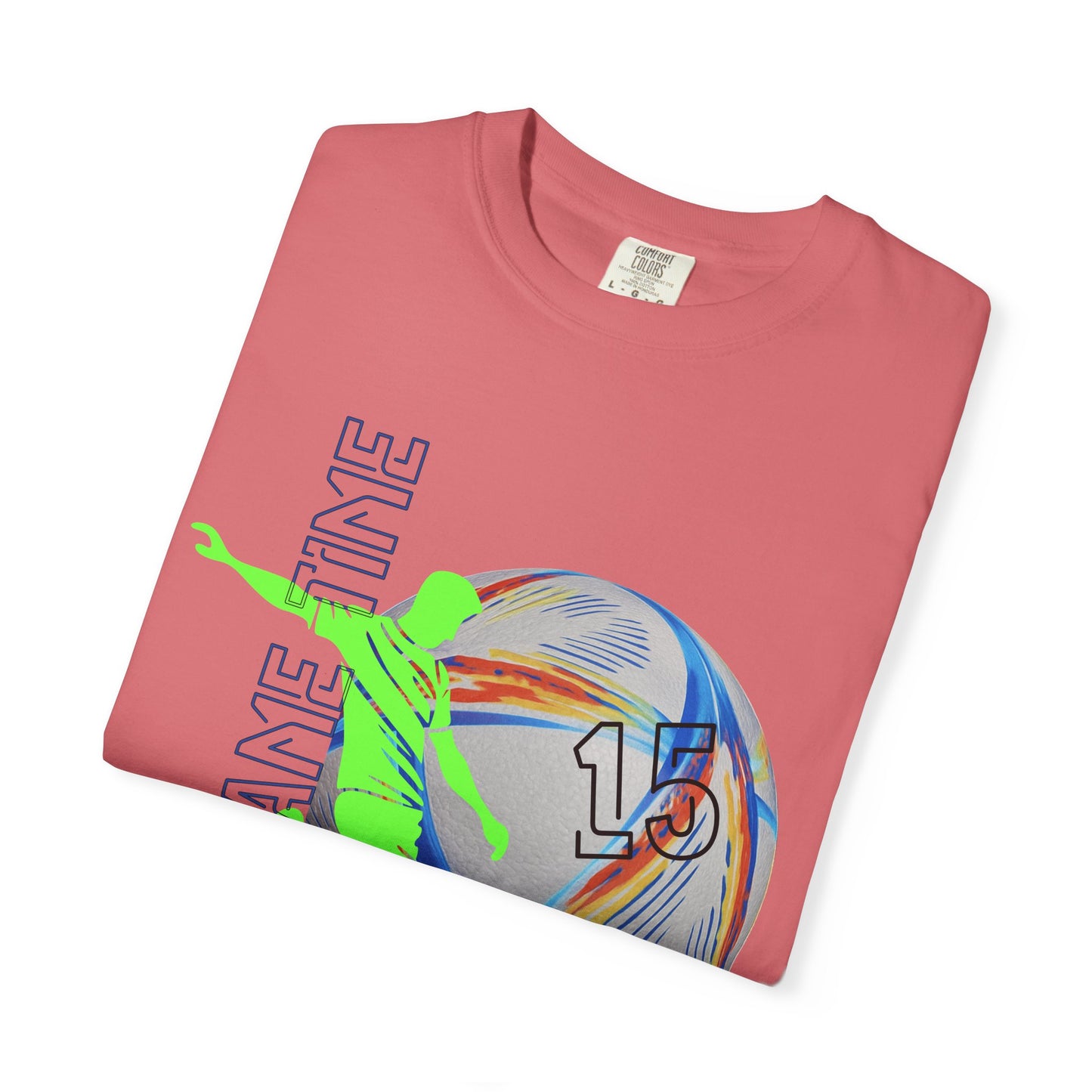 Personalize Unisex Soccer Blaze Control Garment-Dyed T-shirt
