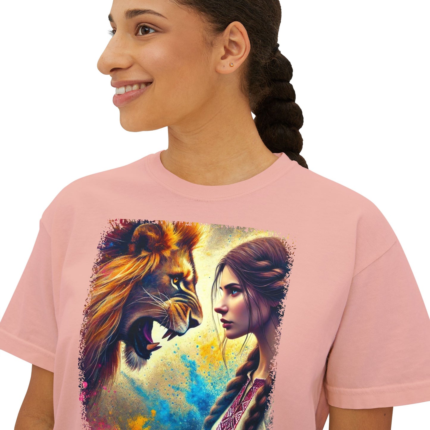 PERSONALIZE Face of Fearlessness Oversized Boxy Fit Graphic T-shirt