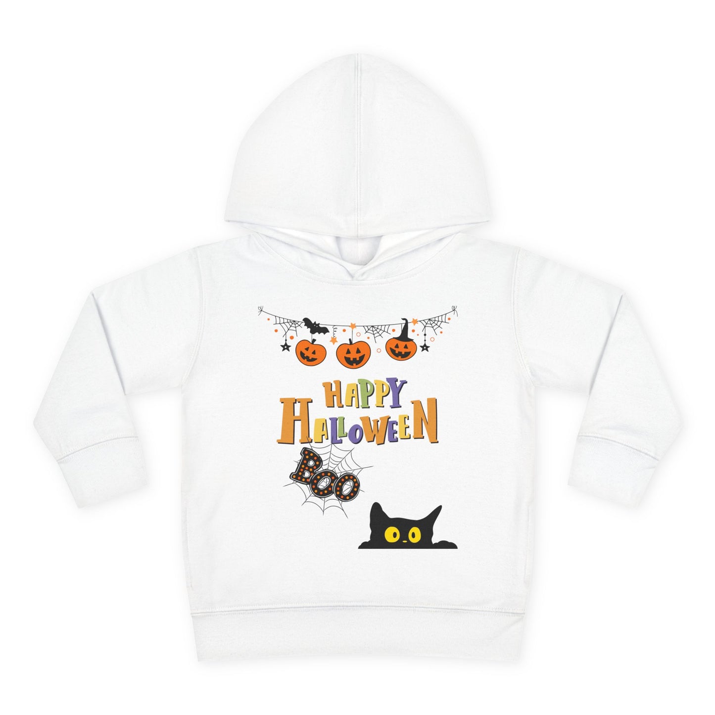 Toddler Black Cat & Pumpkin Patch Fleece Hoodie