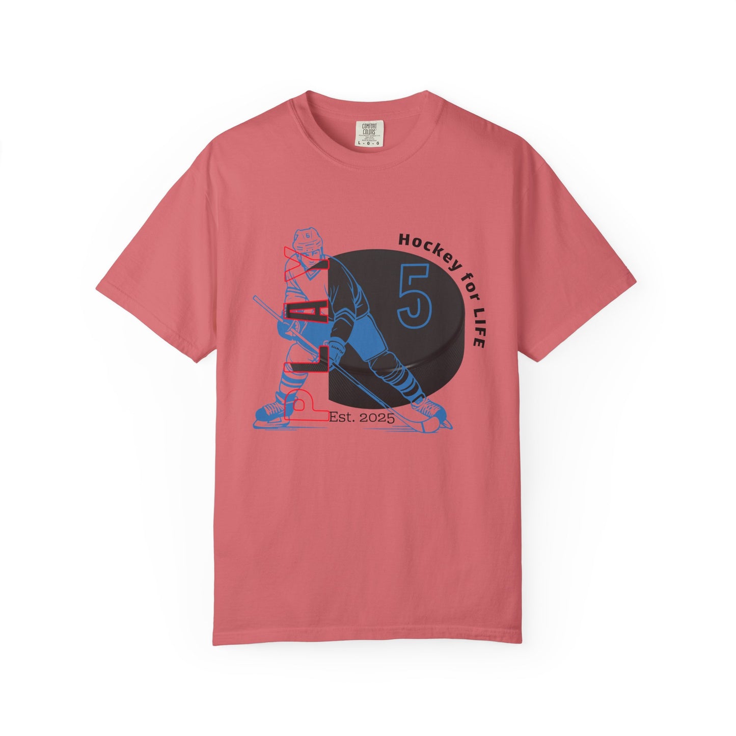 PERSONALIZE Men's Hockey Player Garment-Dyed T-shirt Always in Play Mode