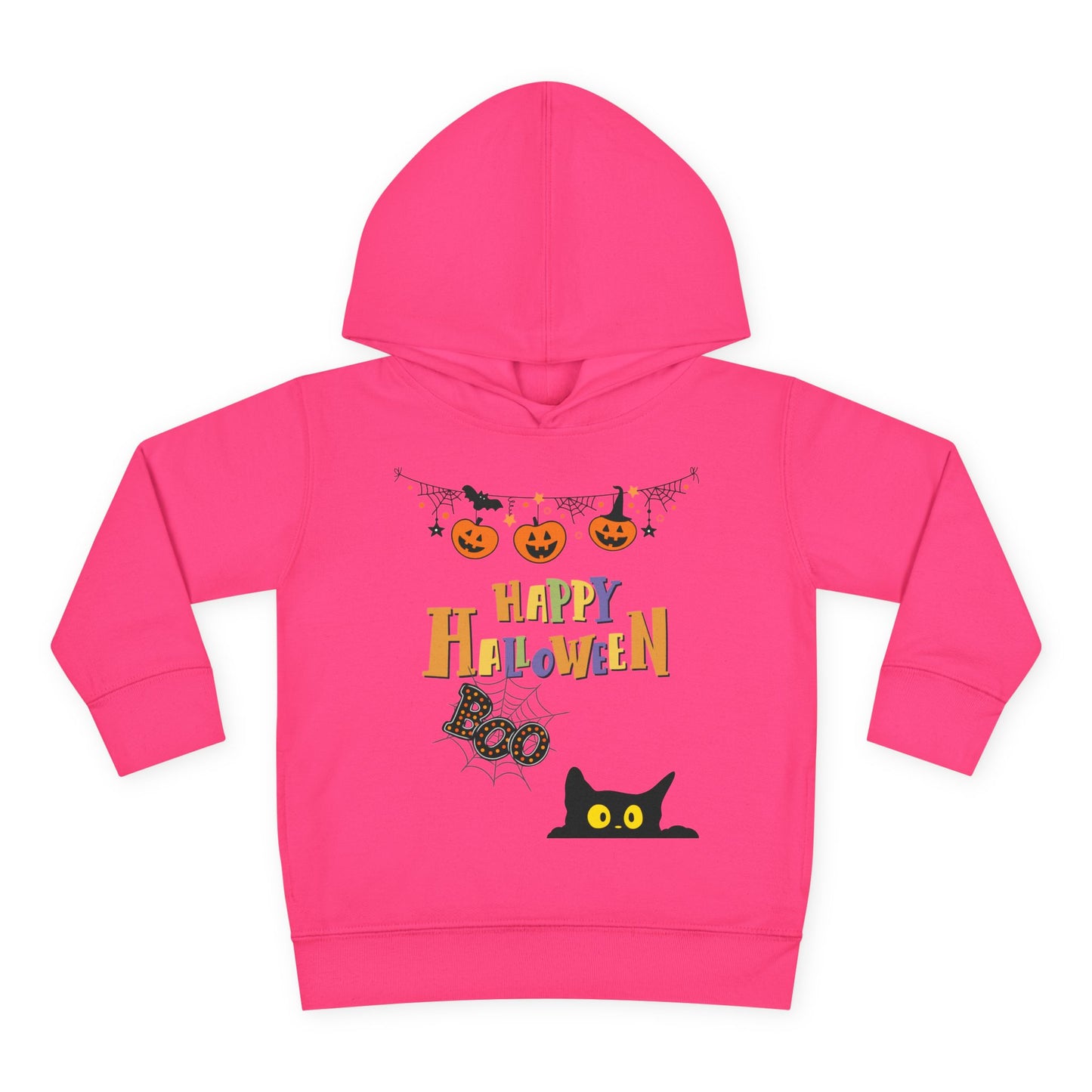 Toddler Black Cat & Pumpkin Patch Fleece Hoodie