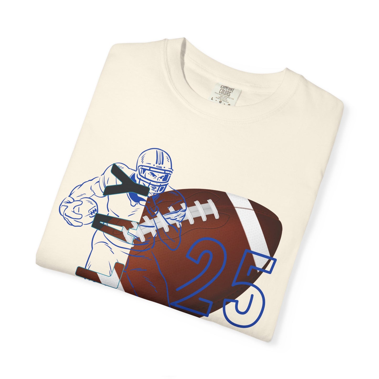 Personalize Unisex Football Garment-Dyed T-shirt