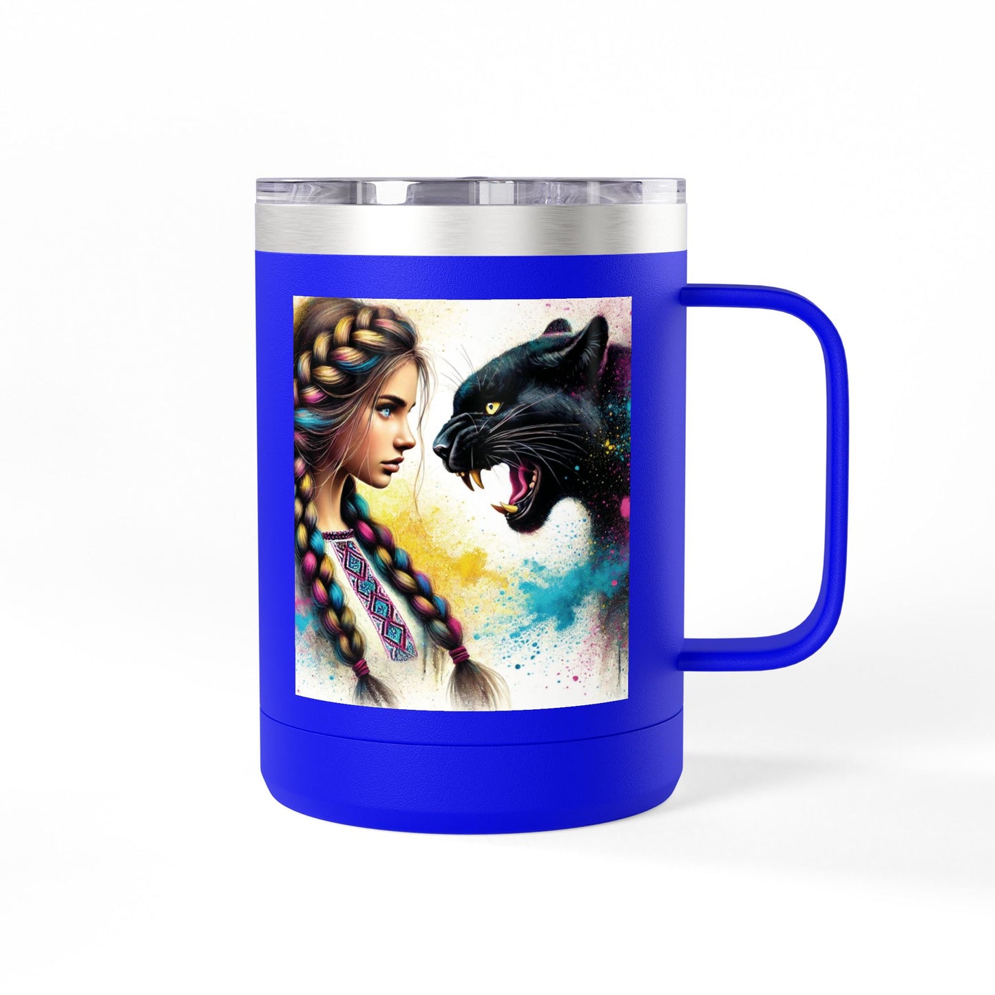 Ukrainian Wild Spirit Girl Mug Tumbler, 15oz