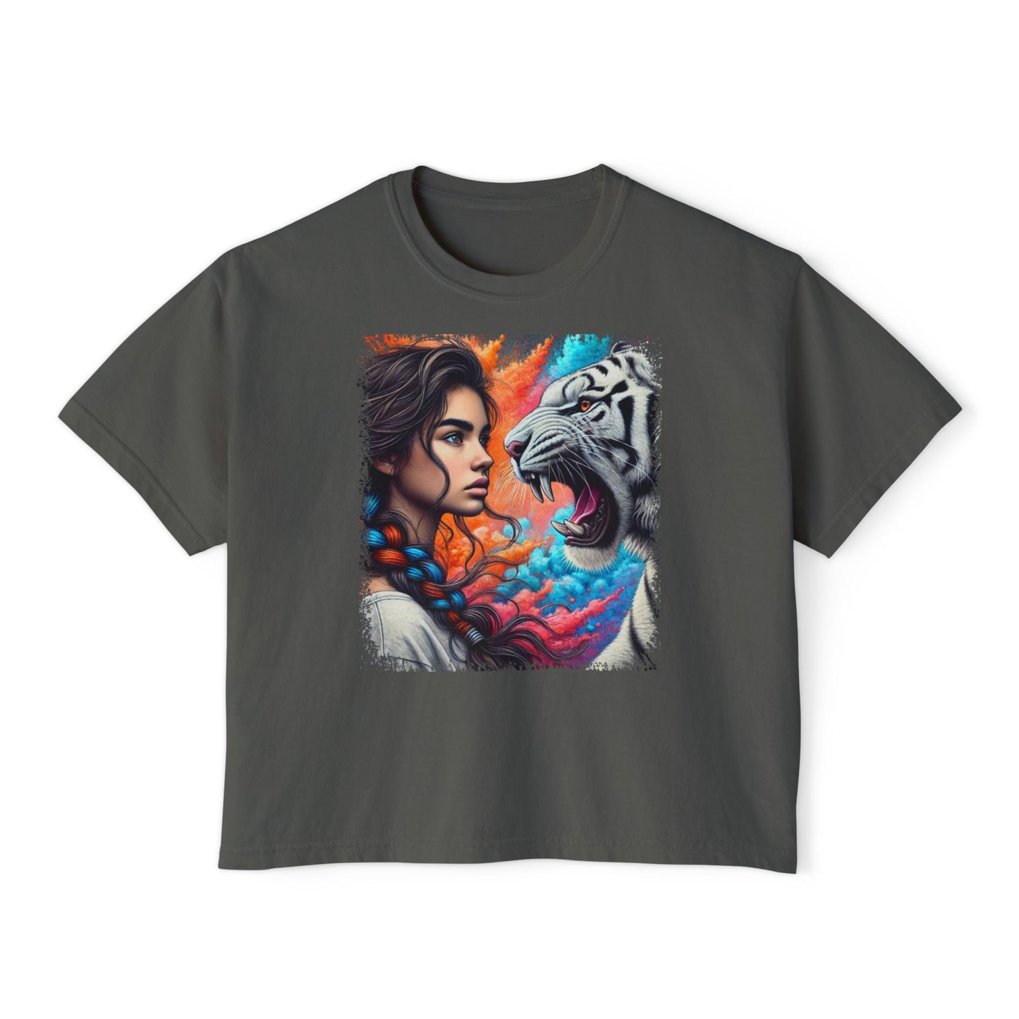 PERSONALIZE Soul of the Tiger - Oversized Boxy Fit Graphic T-shirt