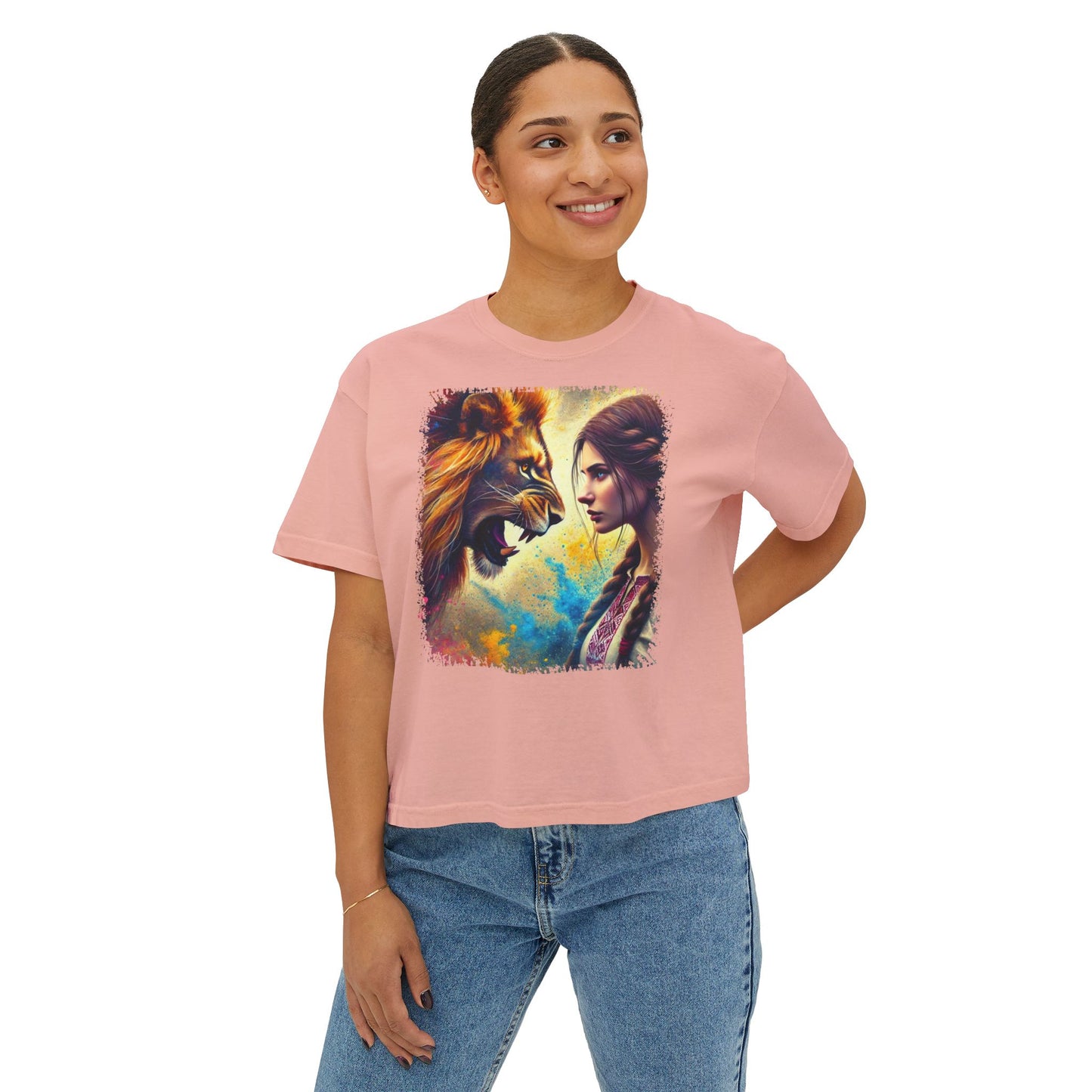 PERSONALIZE Face of Fearlessness Oversized Boxy Fit Graphic T-shirt
