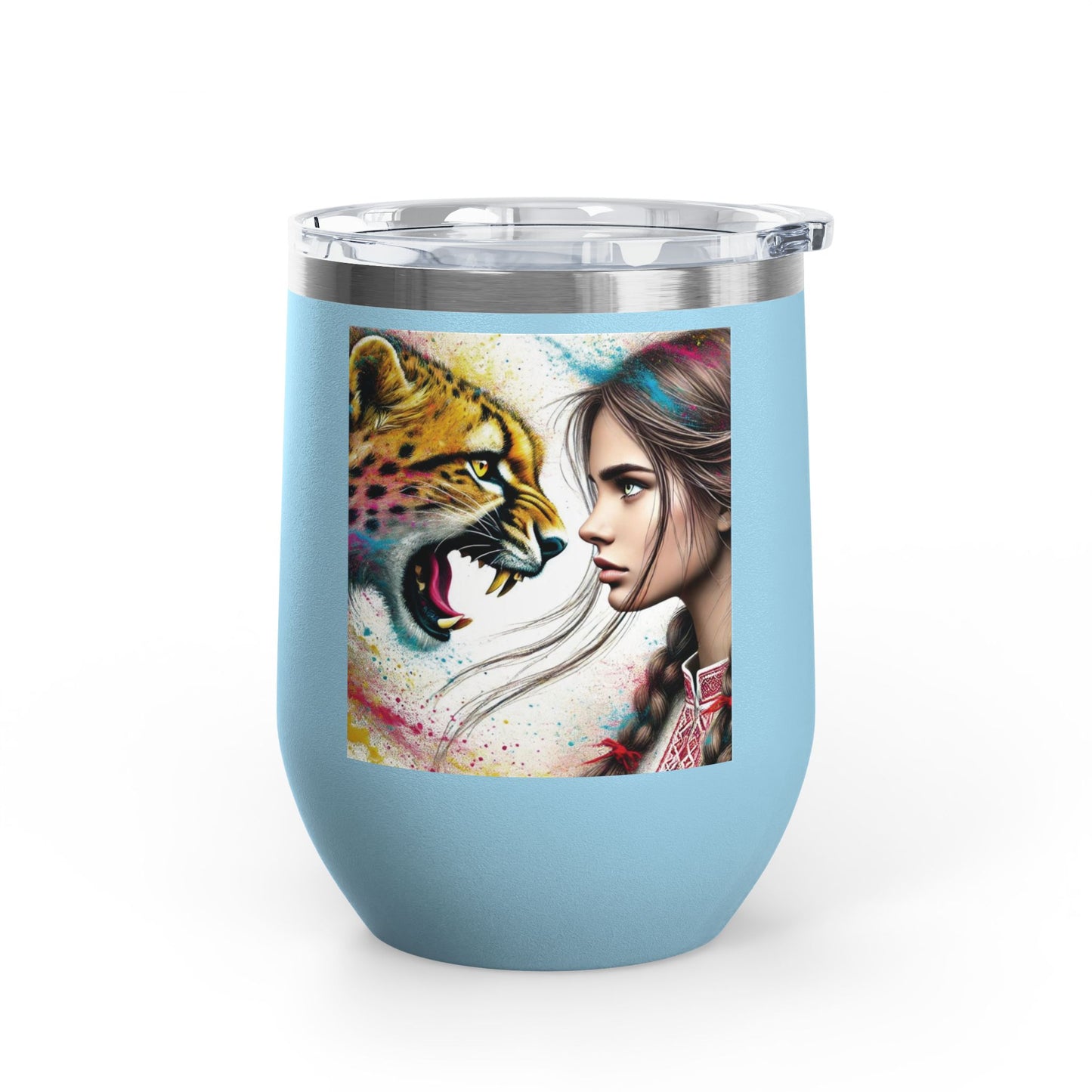 Ukrainian Wild Spirit Girl Travel Mug Size 12oz