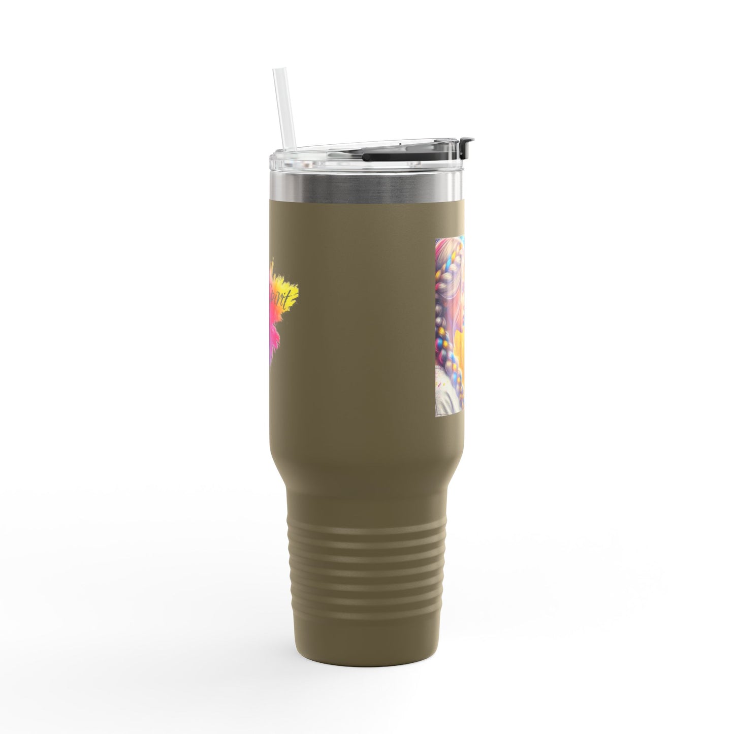 Ukrainian Wild Spirit Girl Travel Mug, 40oz
