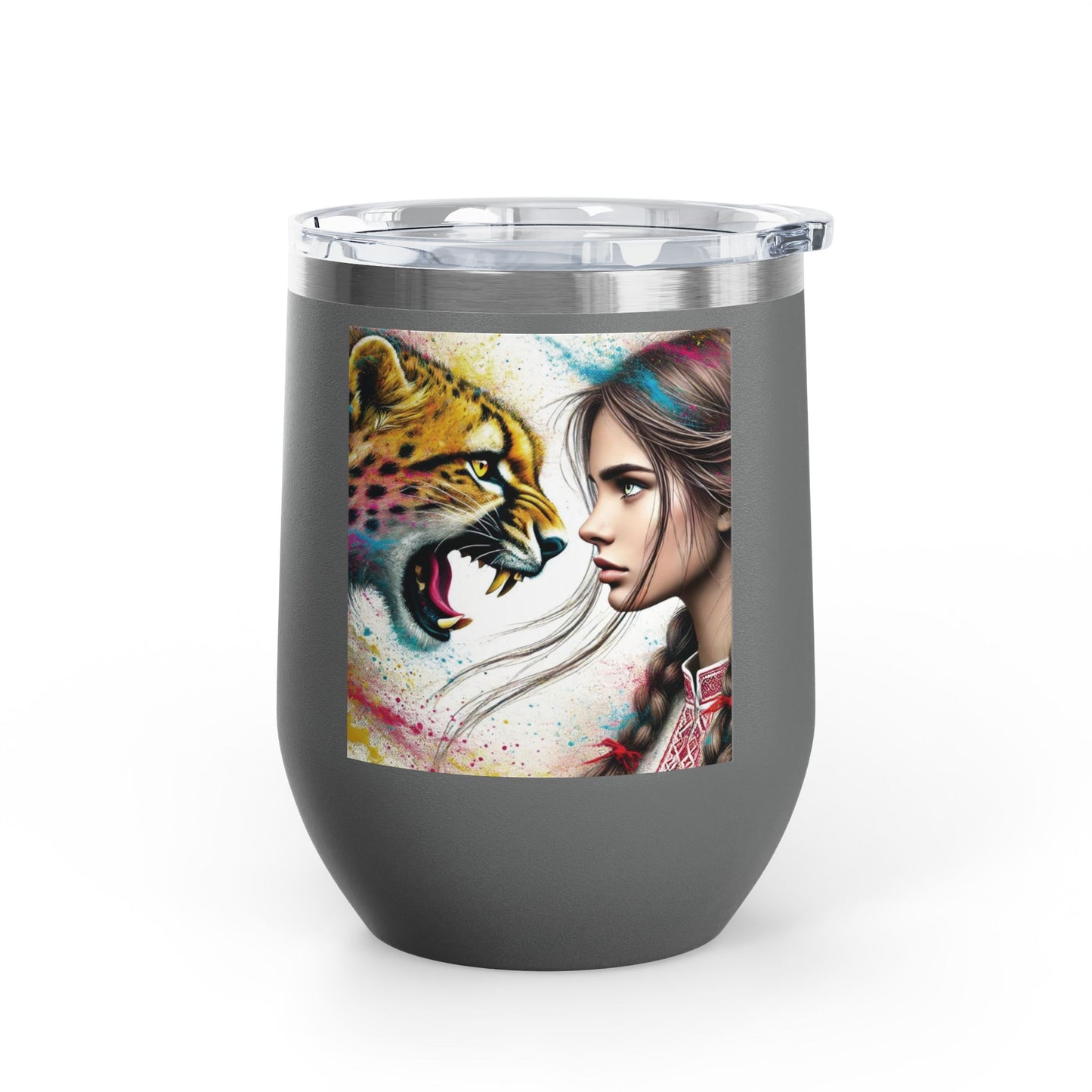Ukrainian Wild Spirit Girl Travel Mug Size 12oz