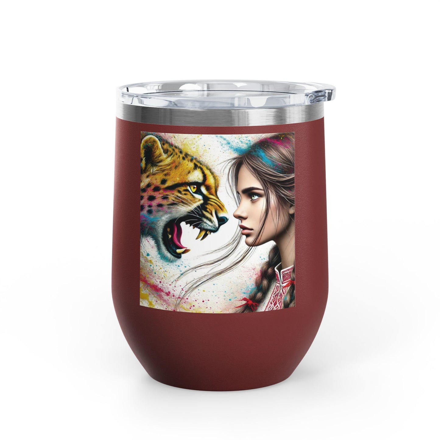 Ukrainian Wild Spirit Girl Travel Mug Size 12oz