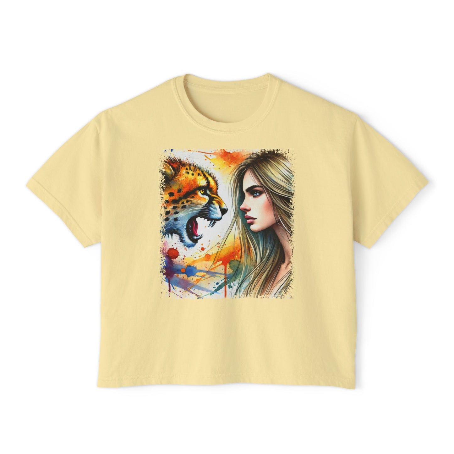 PERSONALIZE She Runs with No Fear - Oversized Boxy Fit Graphic T-shirt
