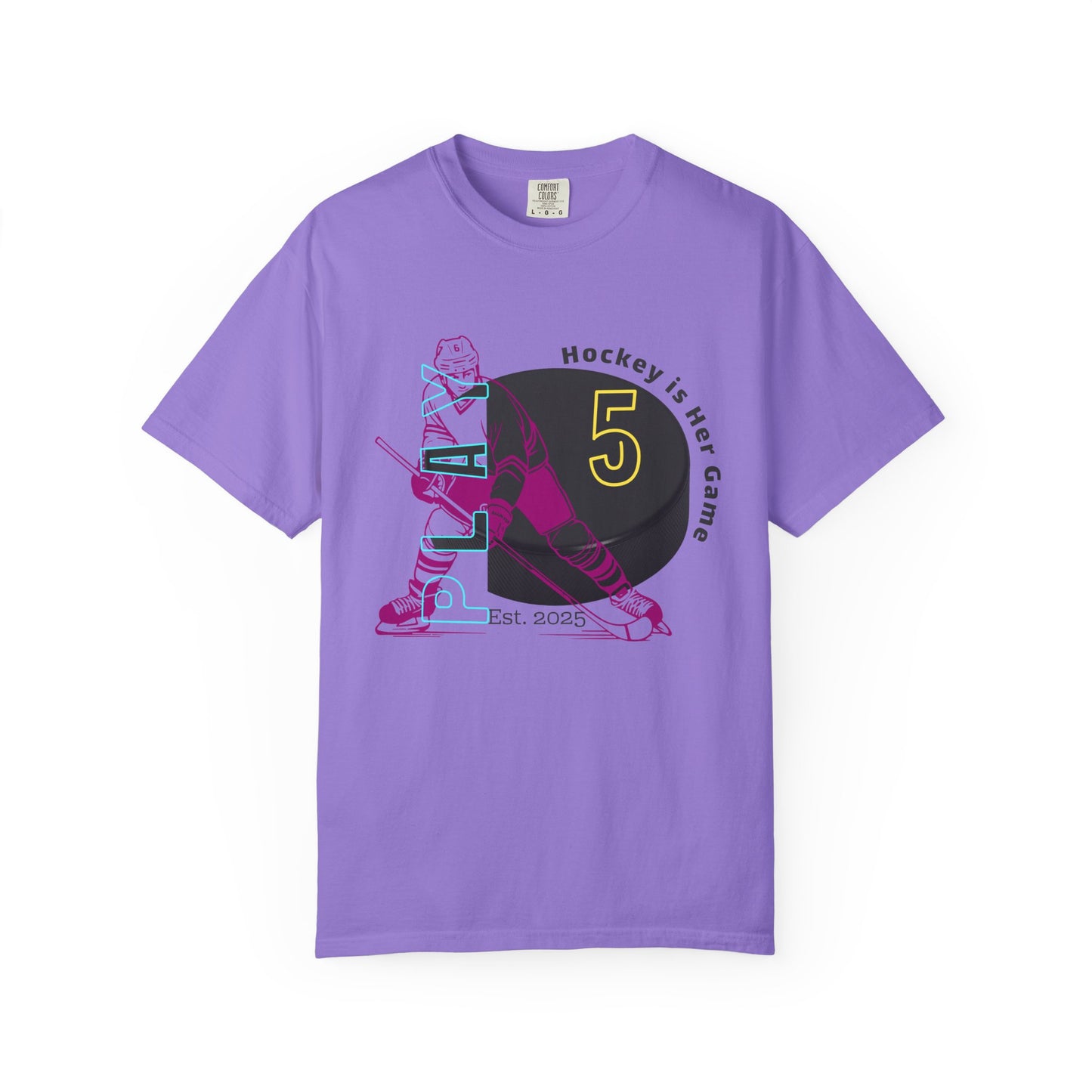PERSONALIZE Women's Hockey Player Garment-Dyed T-shirt