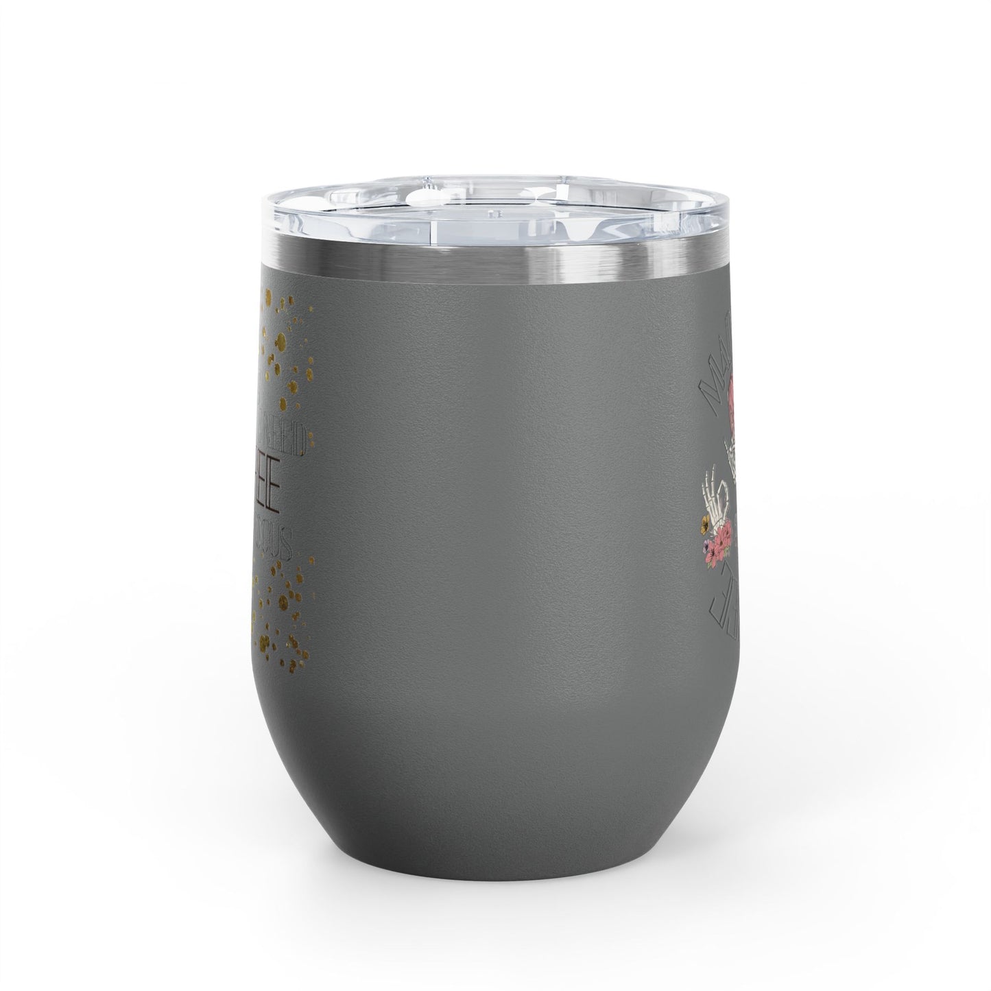 Skull Madness with Flowers Travel Mug 12oz