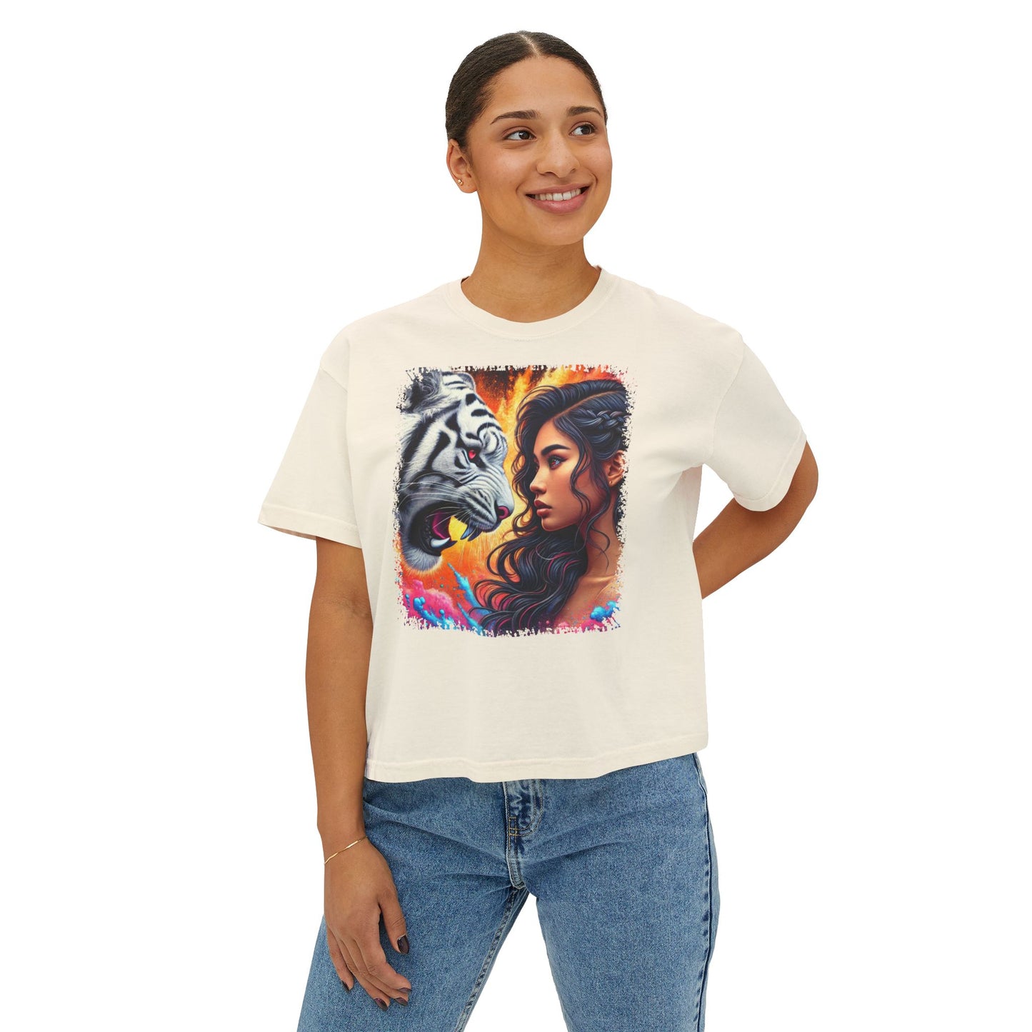 PERSONALIZE Daring the Beast - Oversized Boxy Fit Graphic T-shirt