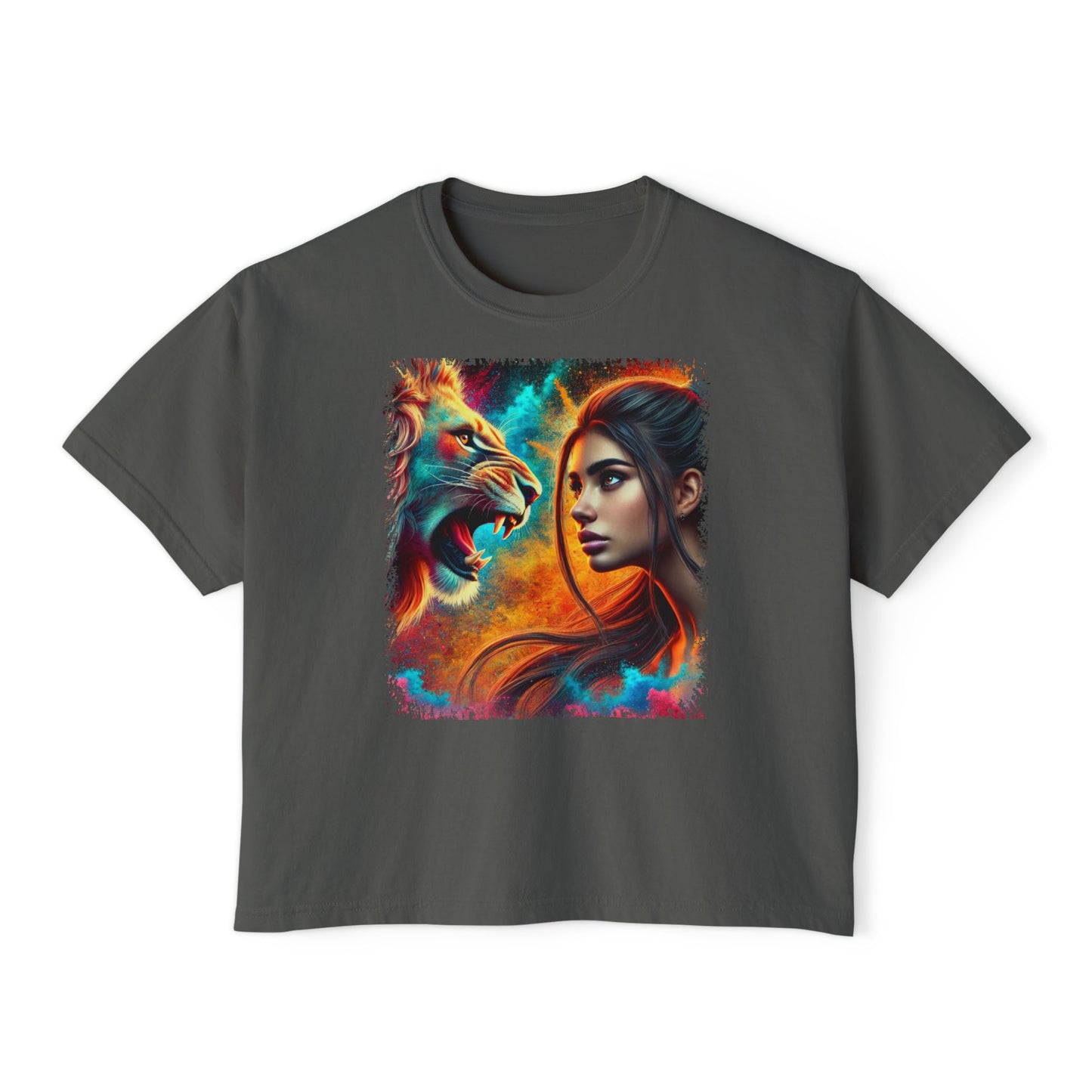 PERSONALIZE Soul of a Lioness Oversized Boxy Fit Graphic T-shirt