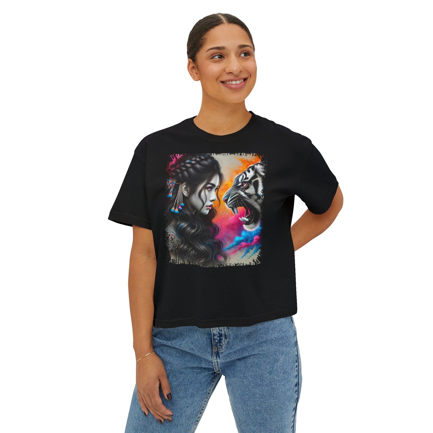 PERSONALIZE Tiger’s Mirror Oversized Boxy Fit Graphic T-shirt
