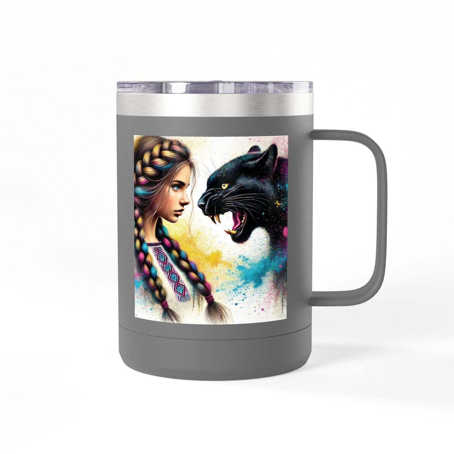 Ukrainian Wild Spirit Girl Mug Tumbler, 15oz