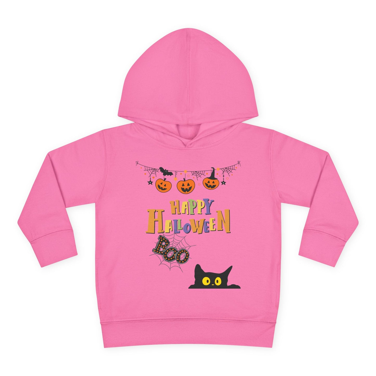 Toddler Black Cat & Pumpkin Patch Fleece Hoodie