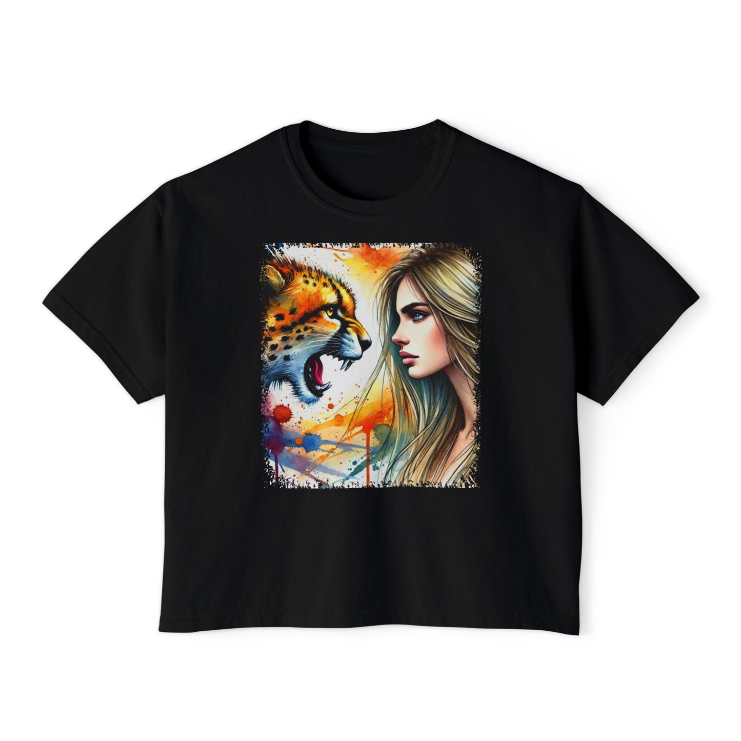 PERSONALIZE She Runs with No Fear - Oversized Boxy Fit Graphic T-shirt