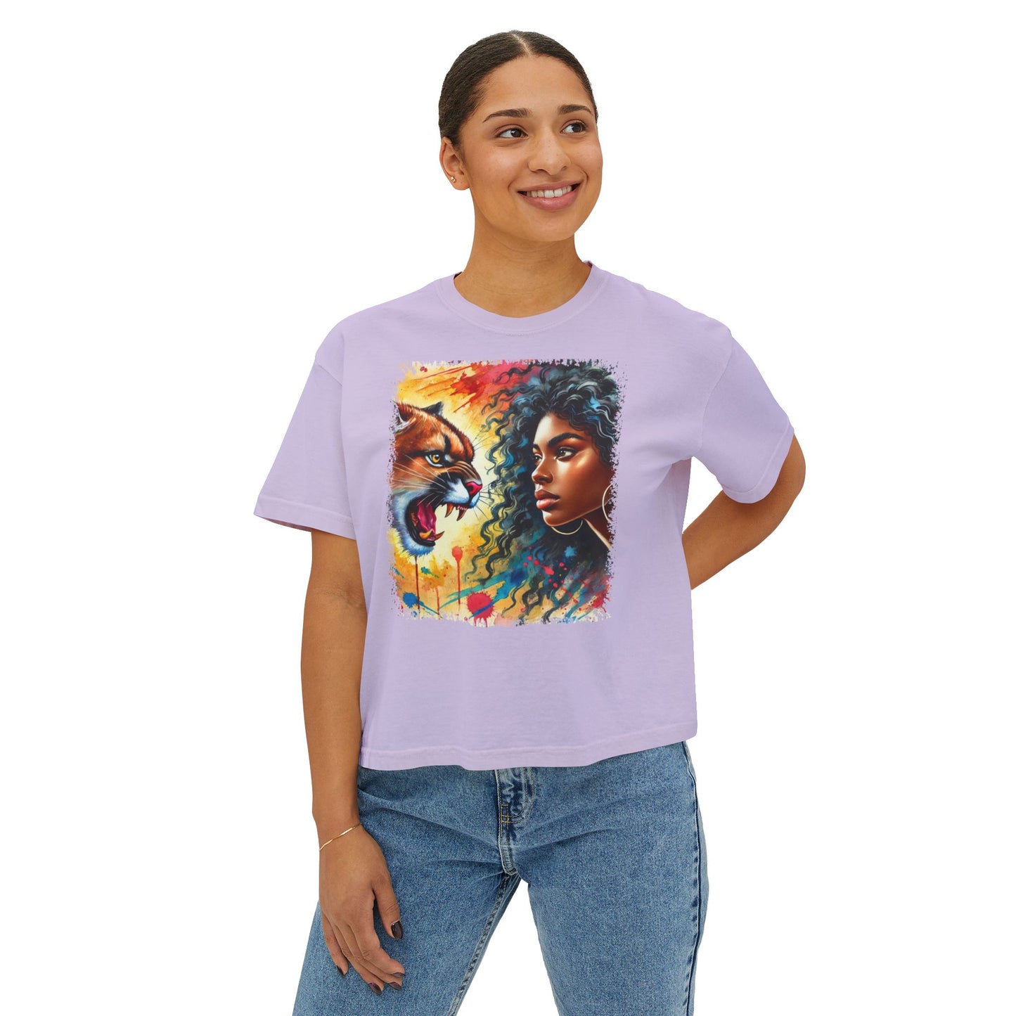 PERSONALIZE Eyes on the Edge - Oversized Boxy Fit Graphic T-shirt