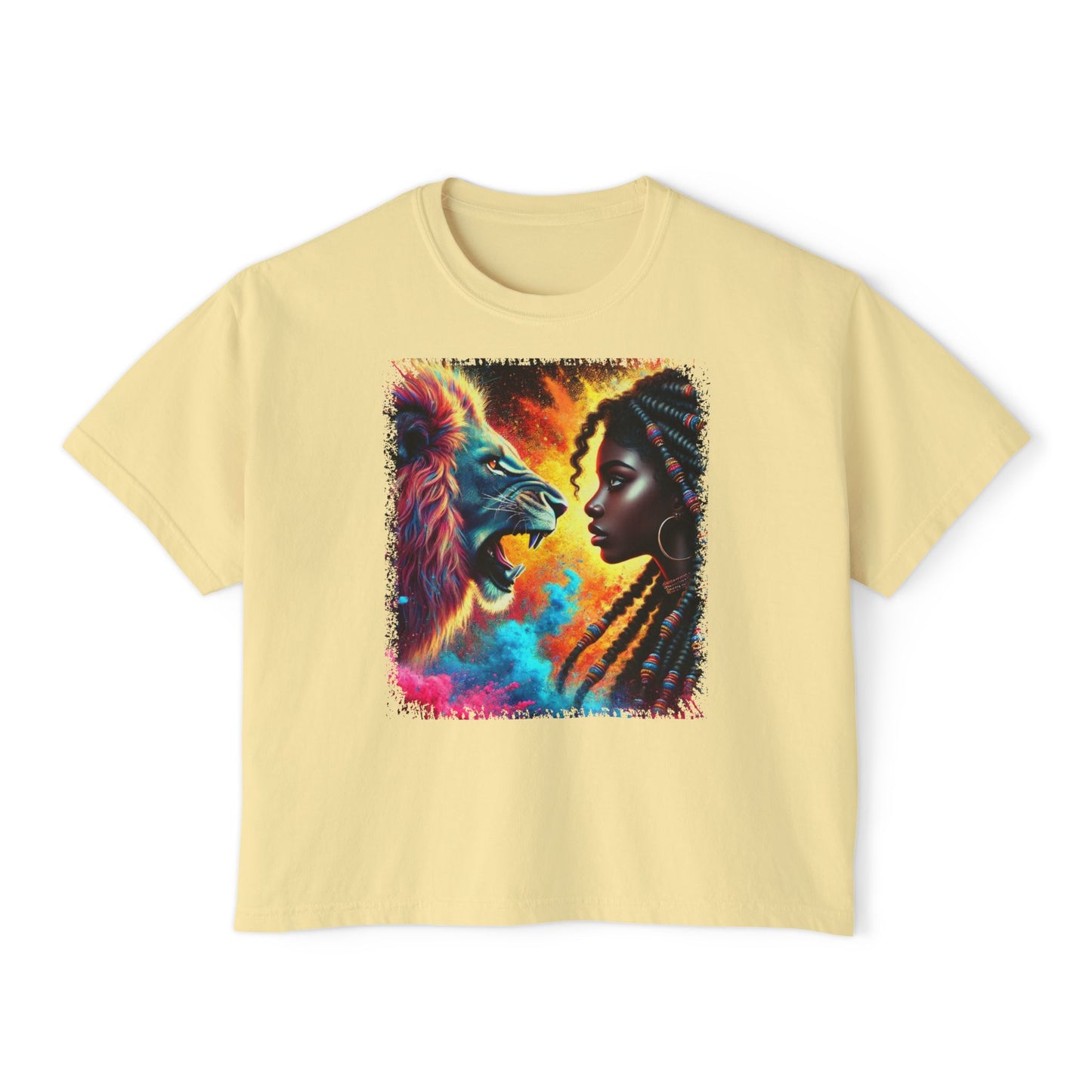 PERSONALIZE The Girl Who Roared in Silence Oversized Boxy Fit Graphic T-shirt