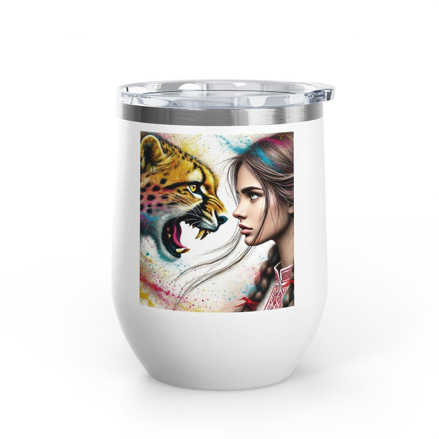 Ukrainian Wild Spirit Girl Travel Mug Size 12oz