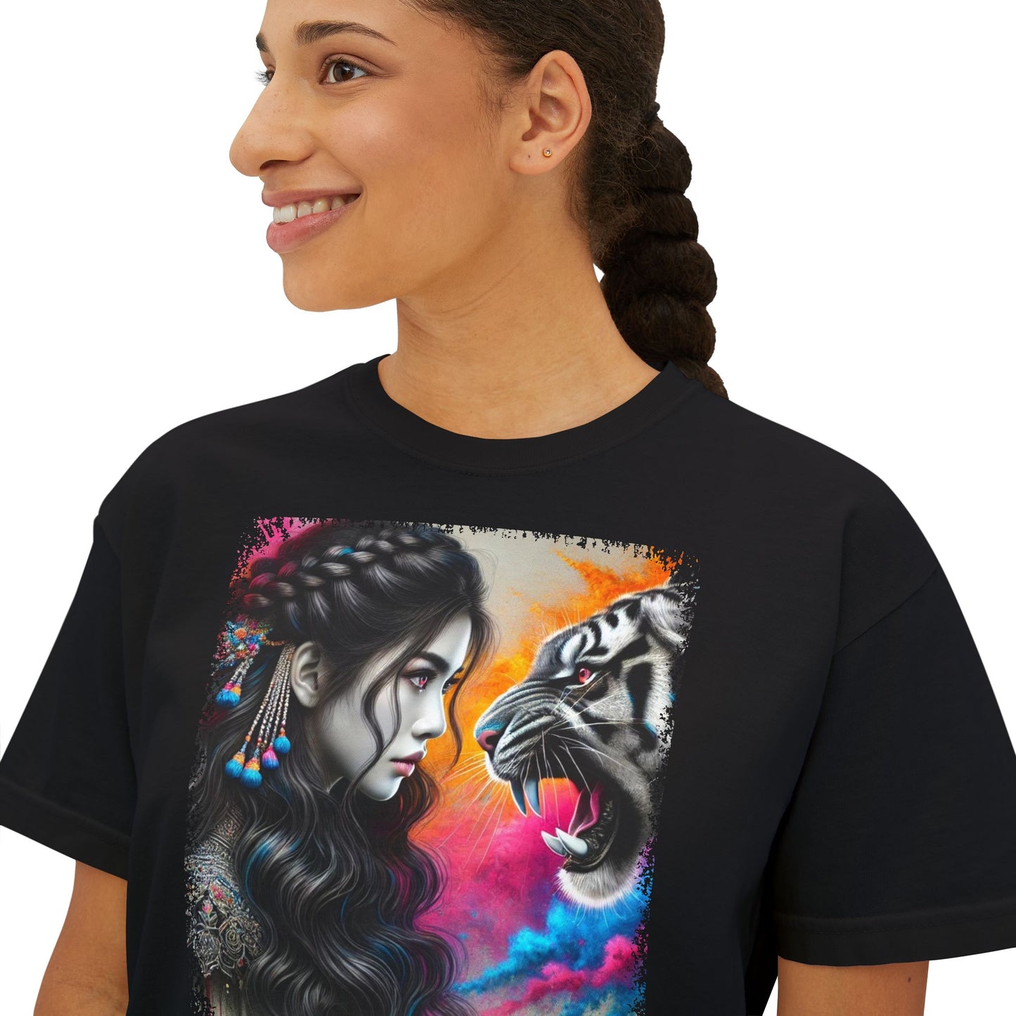 PERSONALIZE Tiger’s Mirror Oversized Boxy Fit Graphic T-shirt