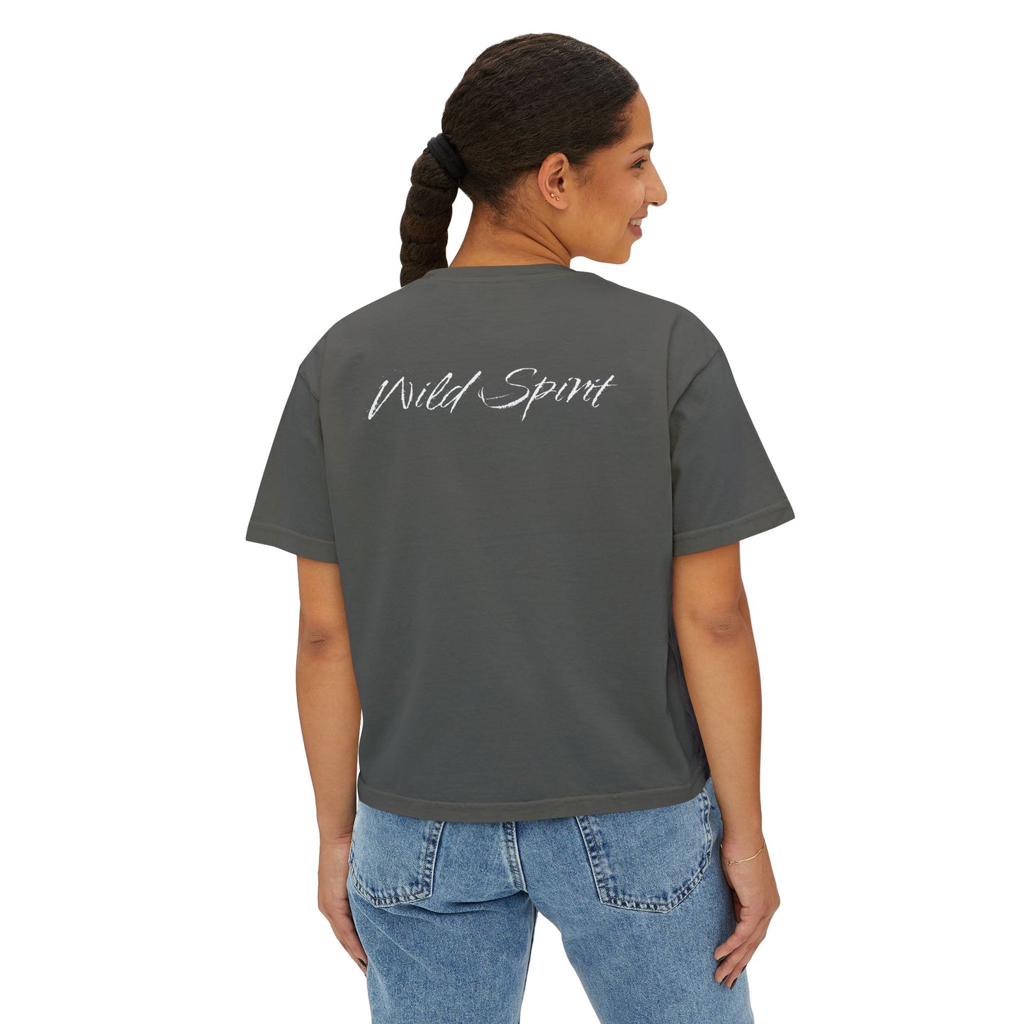 PERSONALIZE She Runs with No Fear - Oversized Boxy Fit Graphic T-shirt