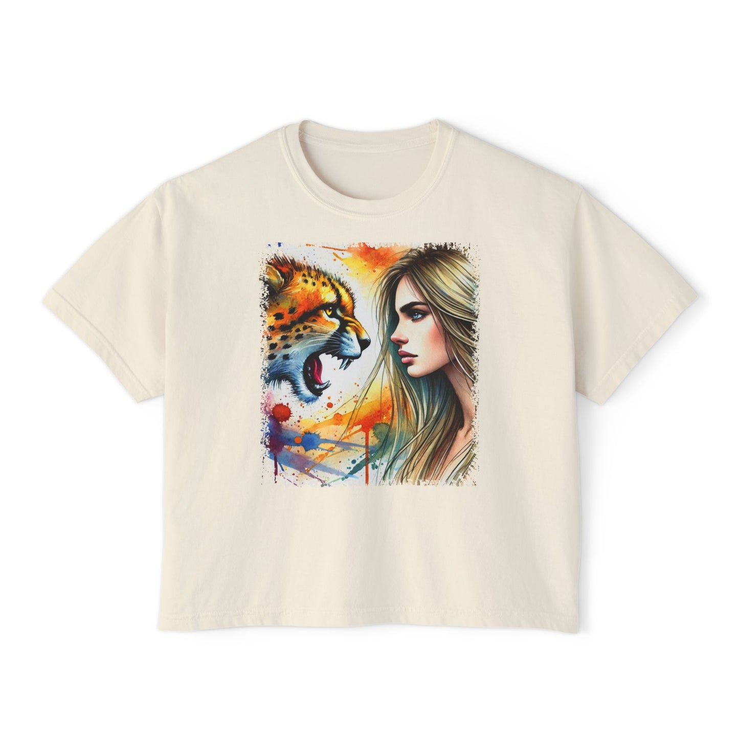 PERSONALIZE She Runs with No Fear - Oversized Boxy Fit Graphic T-shirt
