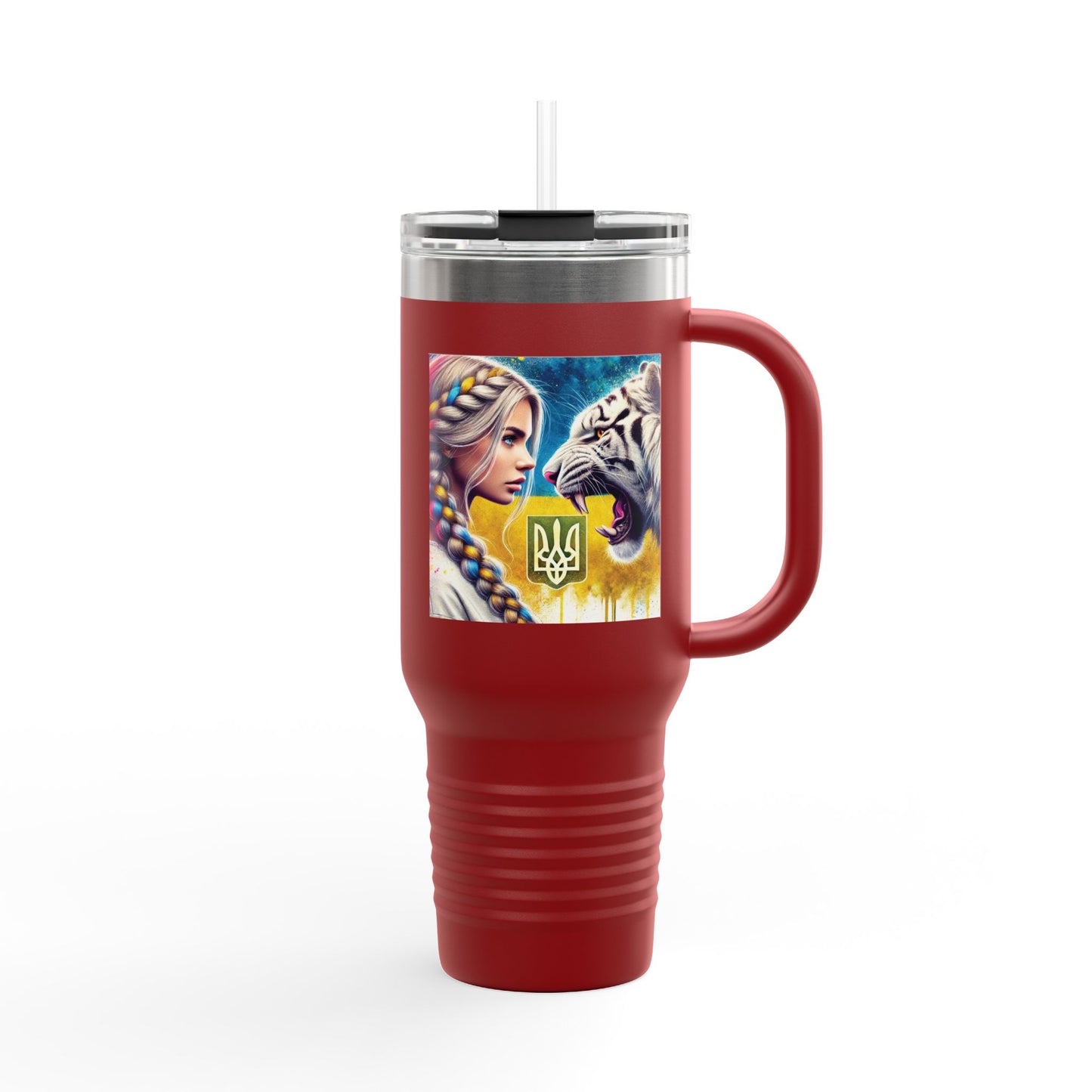 Ukrainian Wild Spirit Girl Travel Mug, 40oz