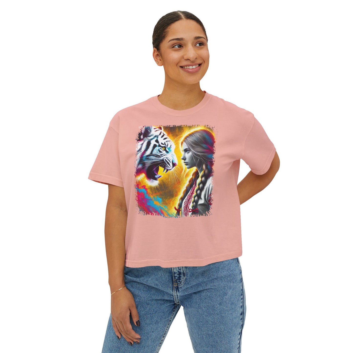 PERSONALIZE Tame Is Not Her Nature - Oversized Boxy Fit Graphic T-shirt