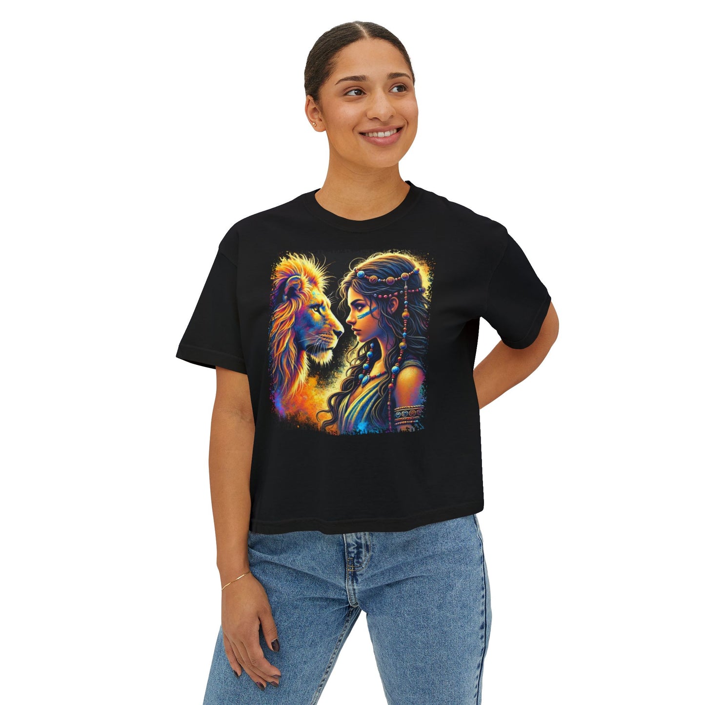 PERSONALIZE Where Courage Meets the Wild Oversized Boxy Fit Graphic T-shirt