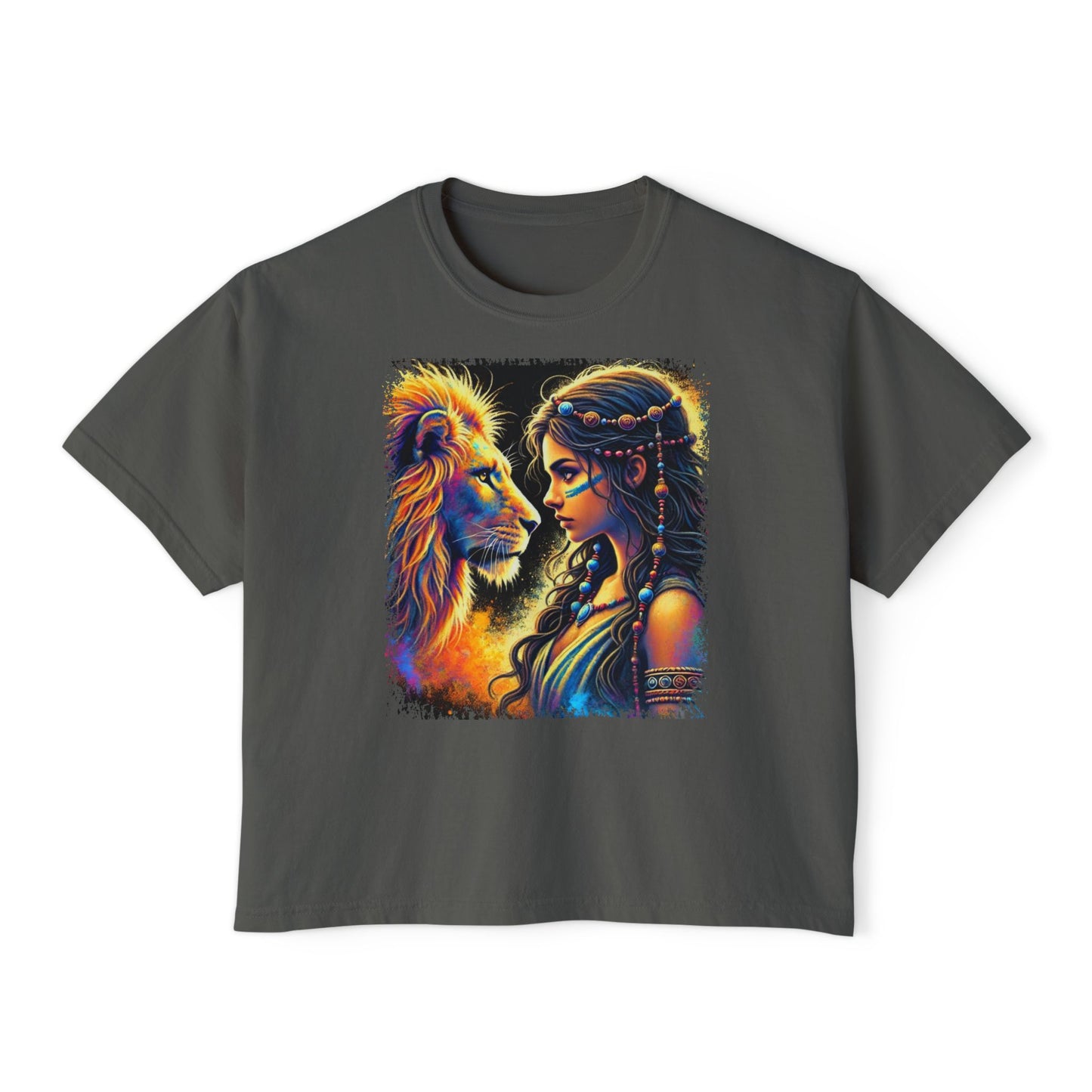 PERSONALIZE Where Courage Meets the Wild Oversized Boxy Fit Graphic T-shirt