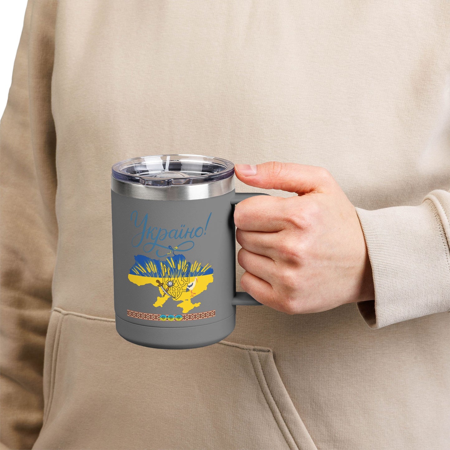 Ukrainian Kozak Mug Tumbler, 15oz