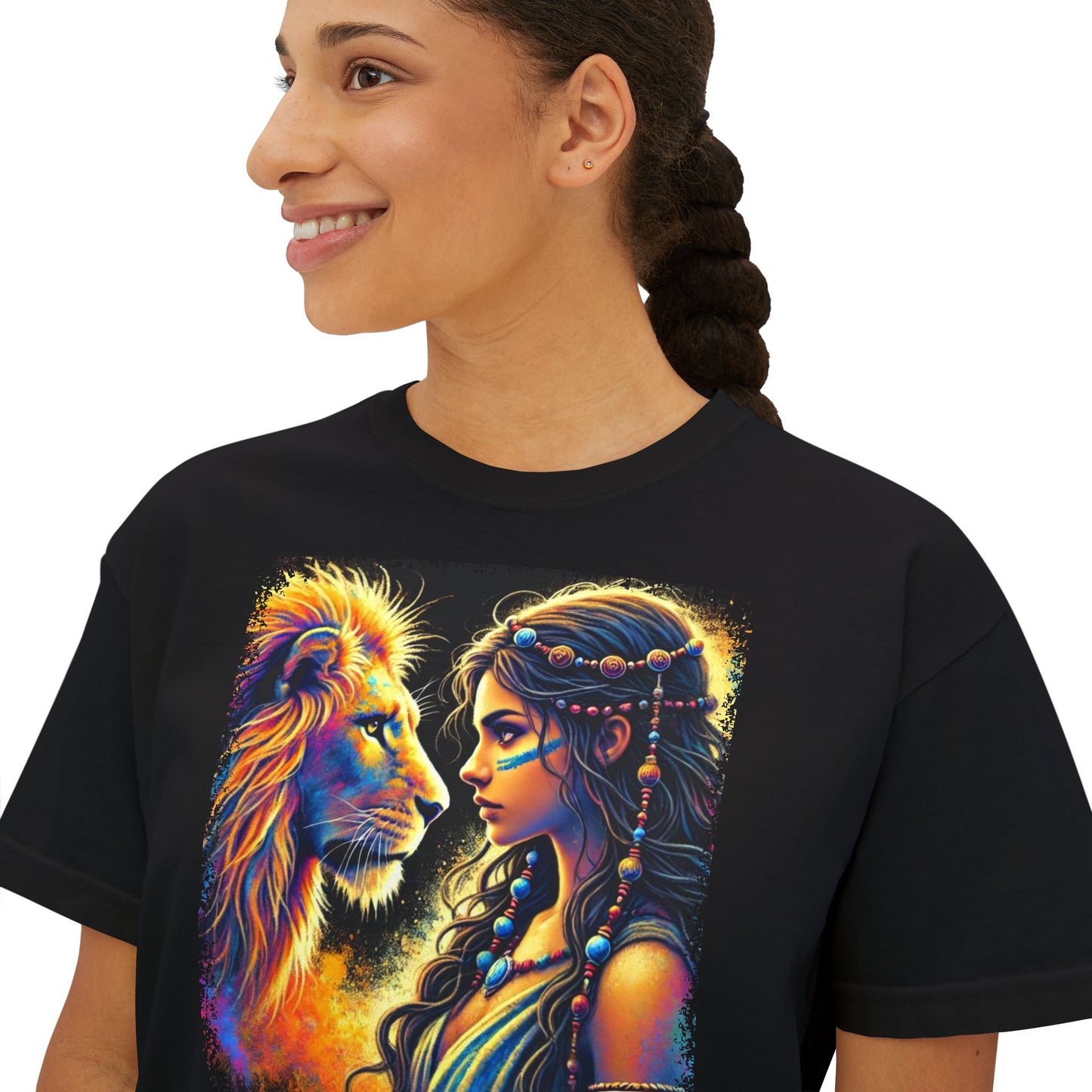 PERSONALIZE Where Courage Meets the Wild Oversized Boxy Fit Graphic T-shirt