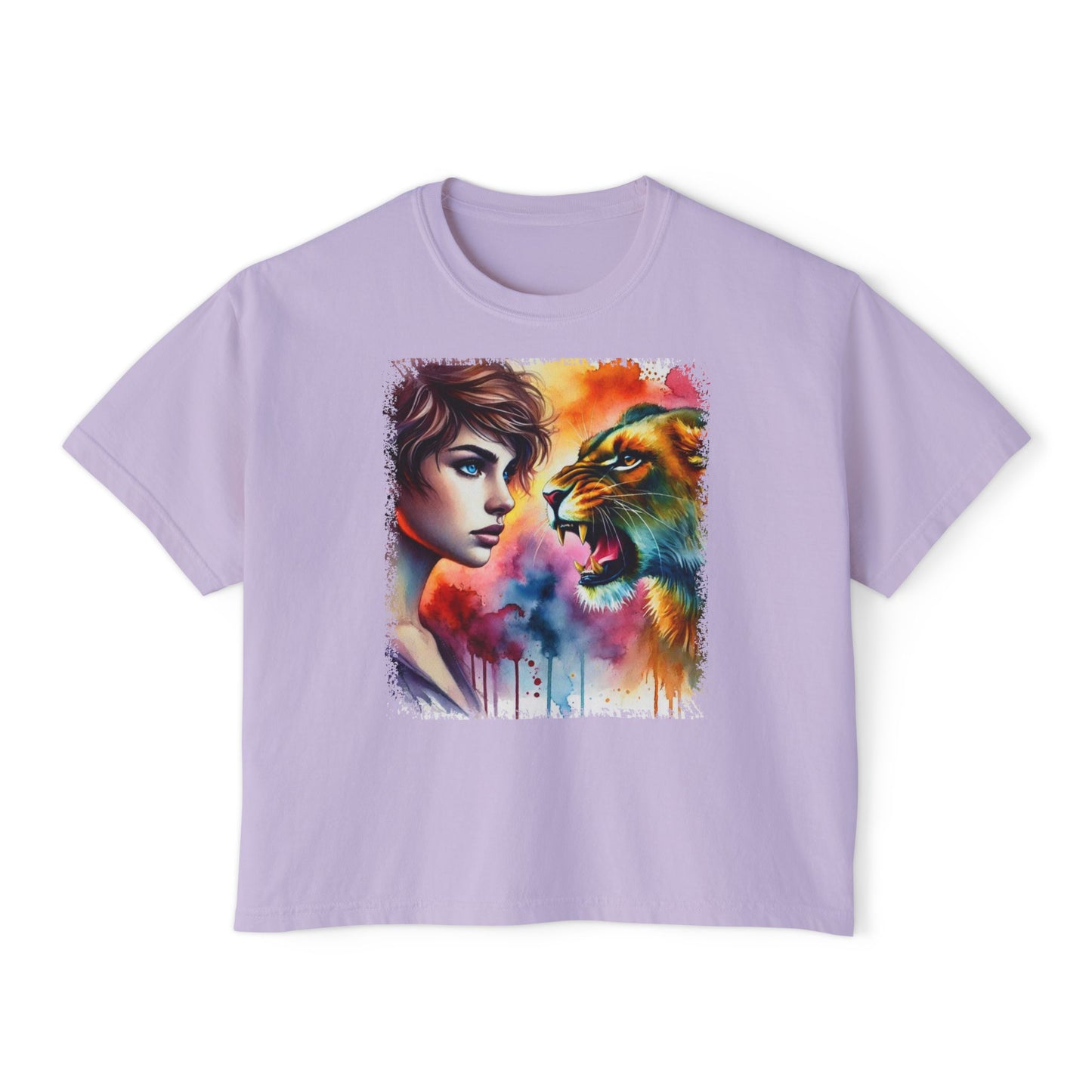 PERSONALIZE Lionheart Stare Oversize Boxy Fit Graphic T-shirt