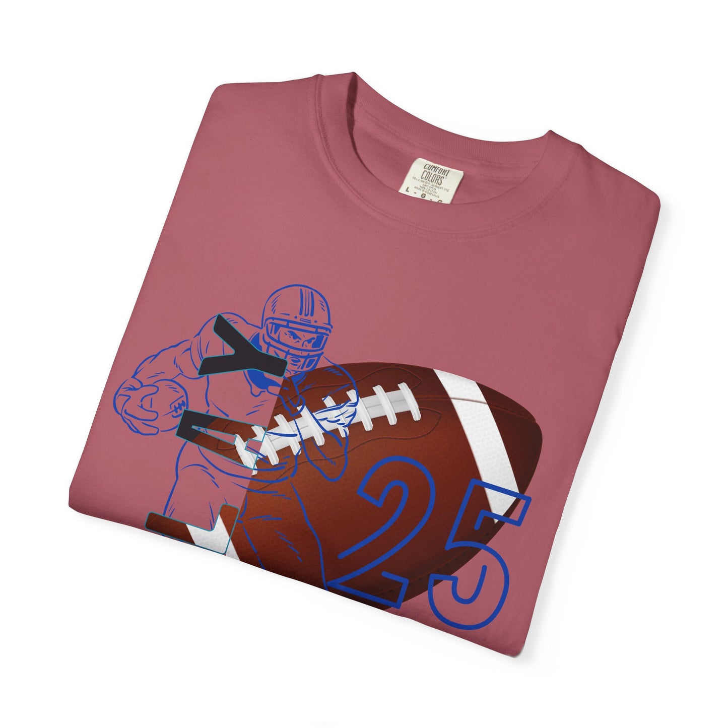 Personalize Unisex Football Garment-Dyed T-shirt
