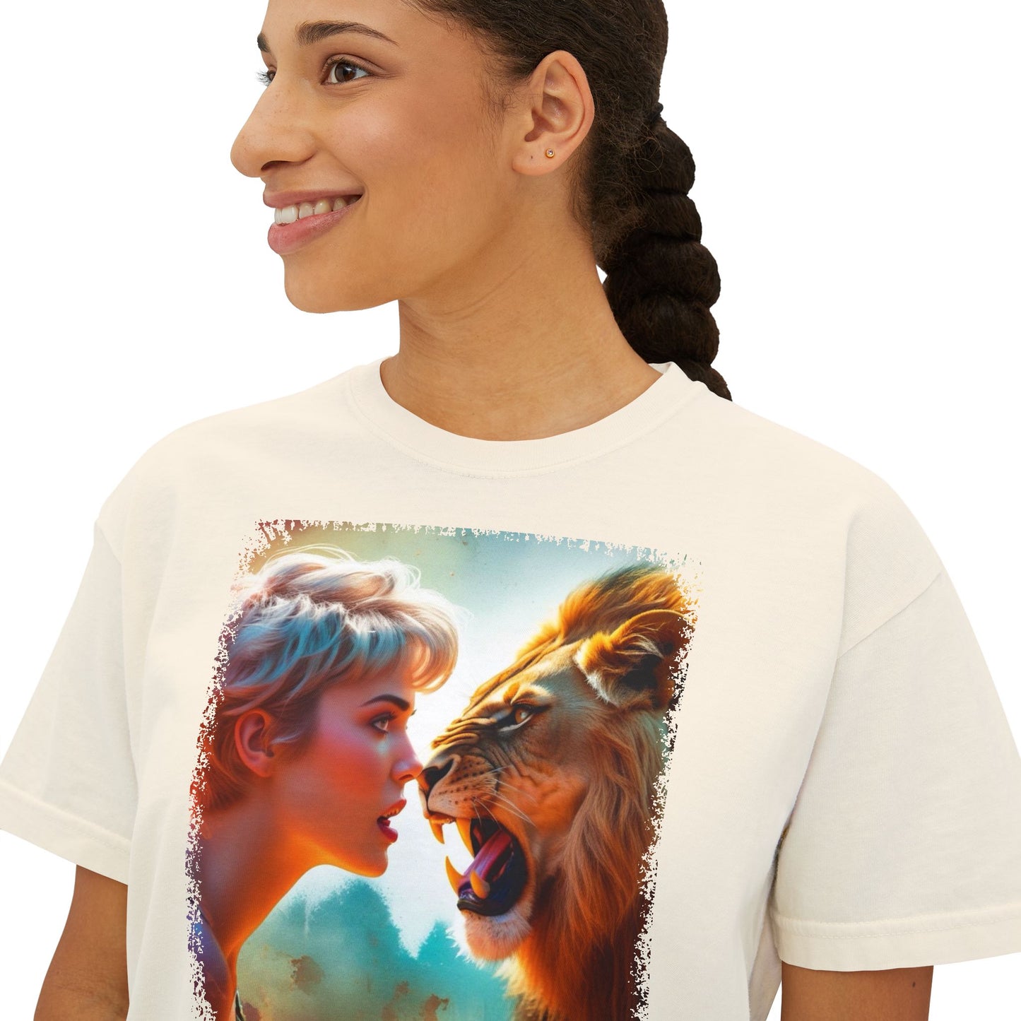 PERSONALIZE Fierce Stillness - Oversized Boxy Fit Graphic T-shirt