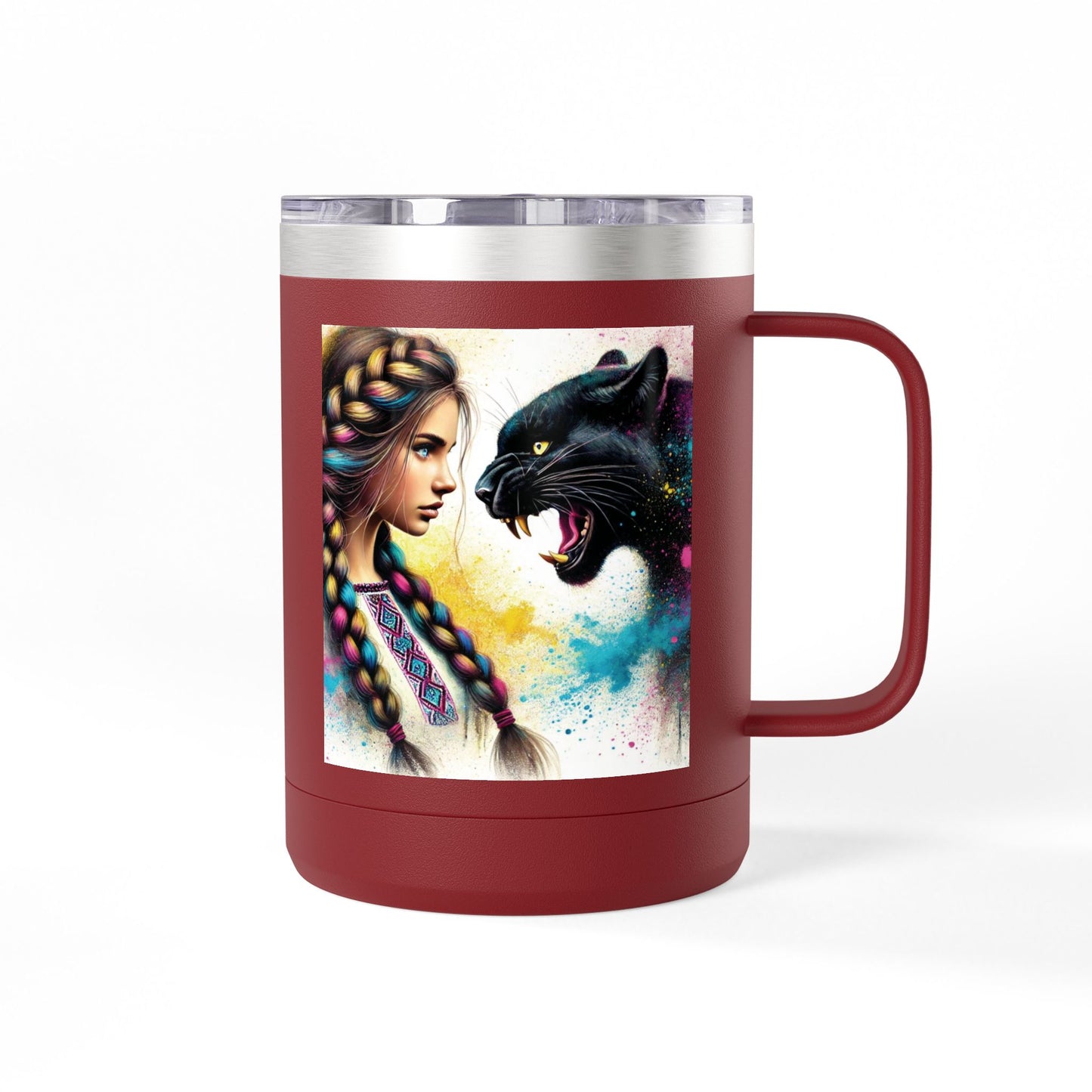 Ukrainian Wild Spirit Girl Mug Tumbler, 15oz