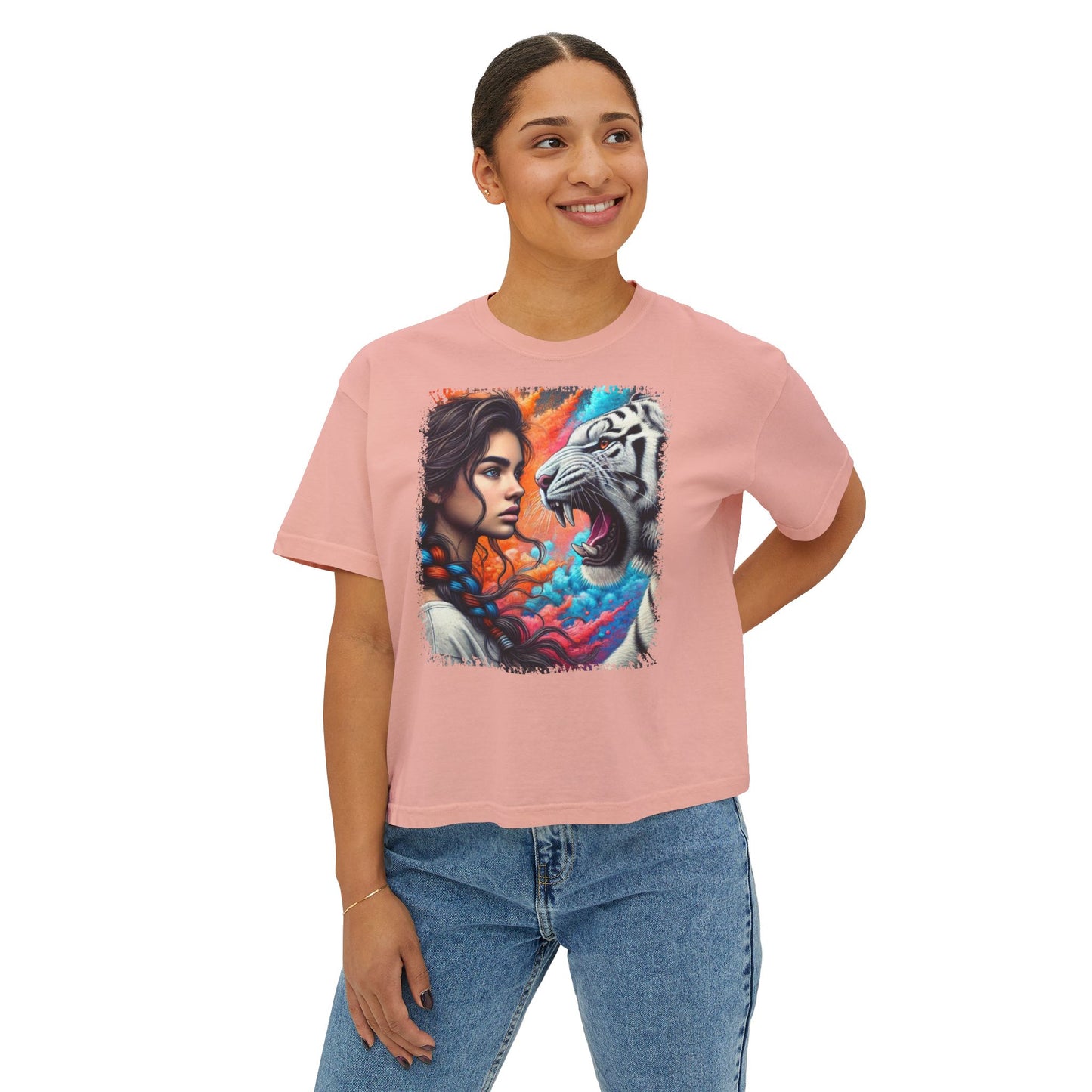 PERSONALIZE Soul of the Tiger - Oversized Boxy Fit Graphic T-shirt