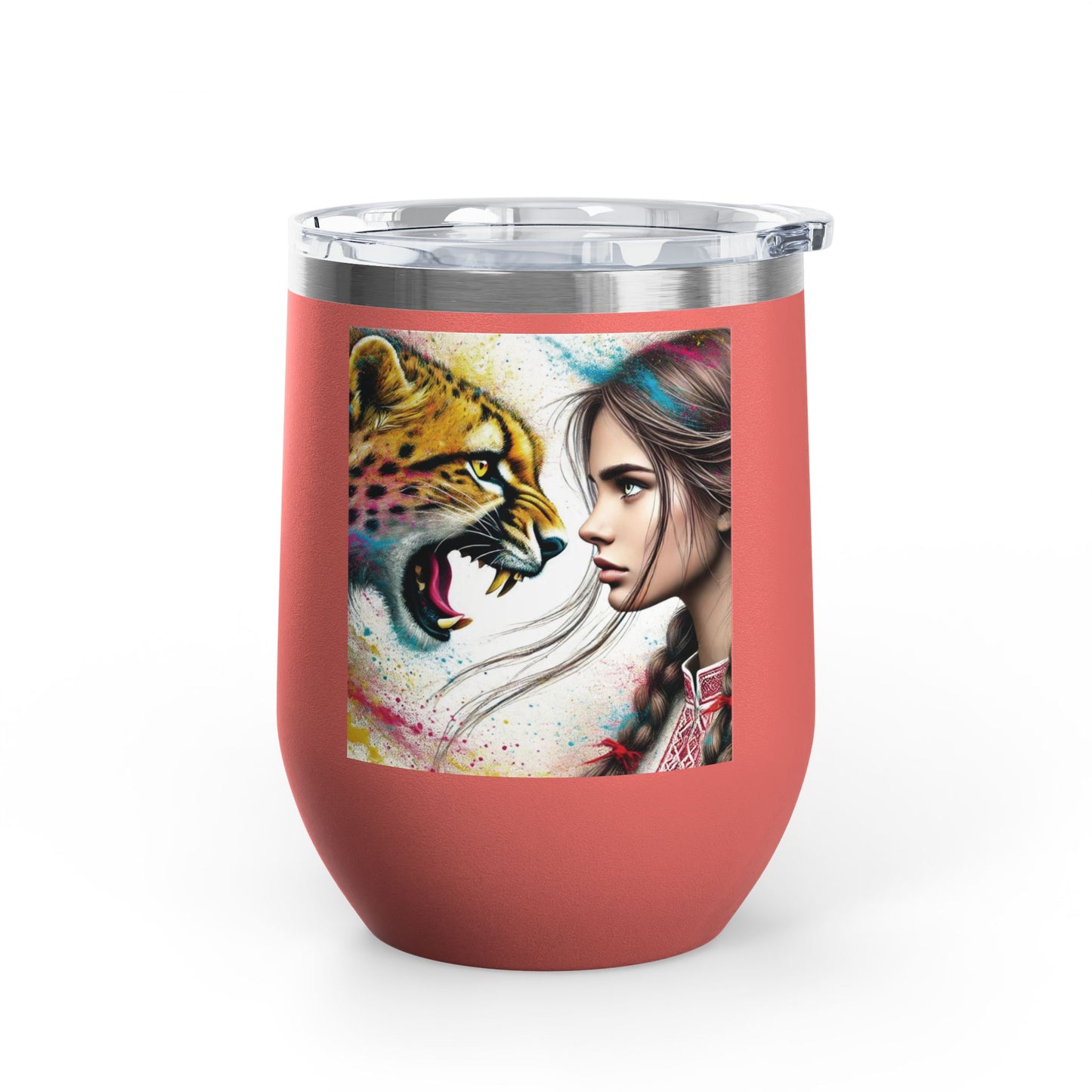 Ukrainian Wild Spirit Girl Travel Mug Size 12oz