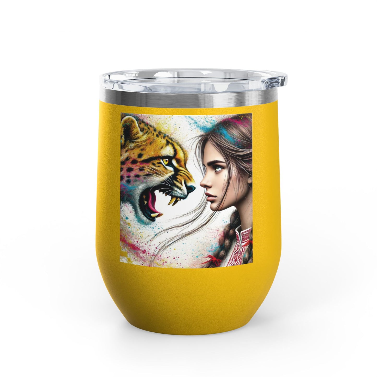 Ukrainian Wild Spirit Girl Travel Mug Size 12oz