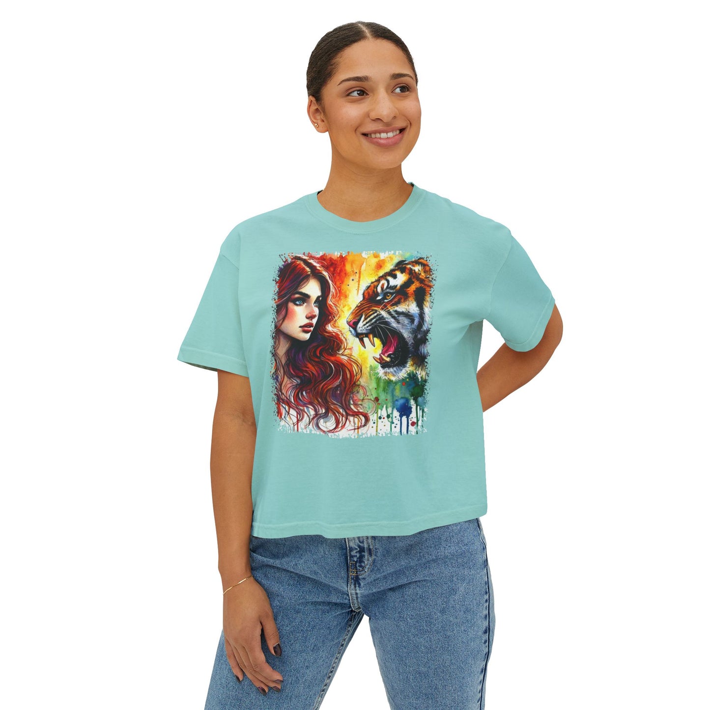PERSONALIZE The Brave and the Beautiful - Oversized Boxy Fit Graphic T-shirt