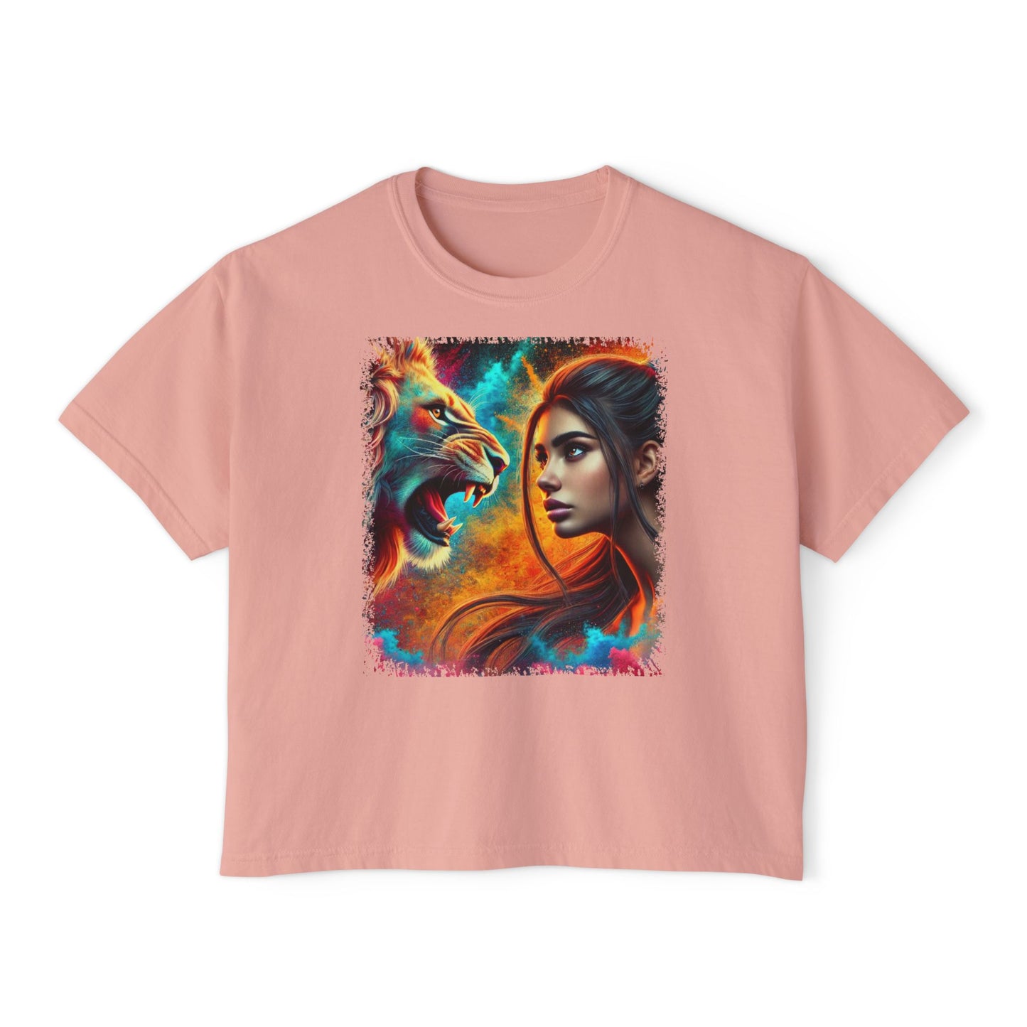 PERSONALIZE Soul of a Lioness Oversized Boxy Fit Graphic T-shirt